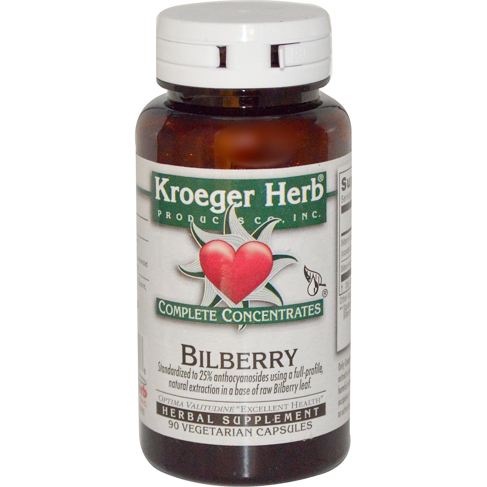 Kroeger Herb Products Bilberry Complete Concentrate Capsule 90 Count