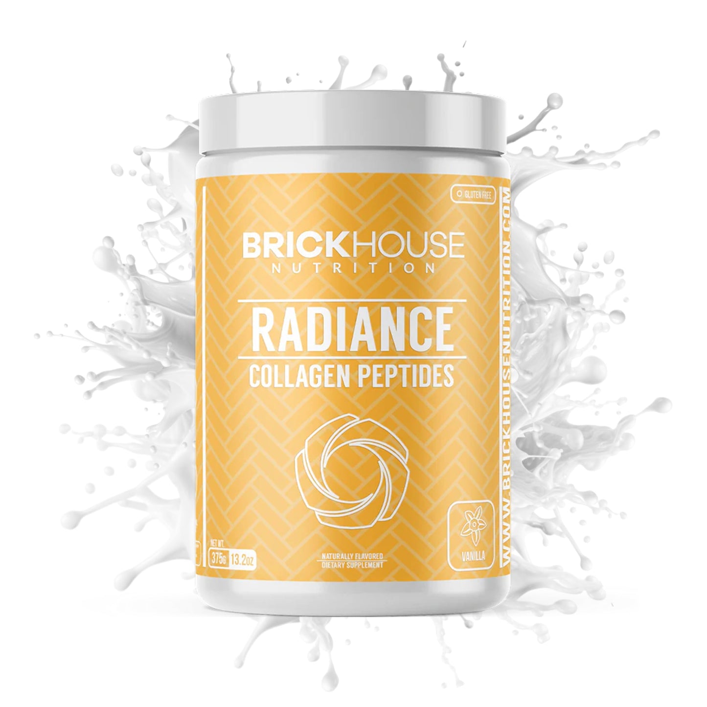 BrickHouse Nutrition Radiance Collagen Peptides Powder with Hyaluronic Acid Vanilla, 13 oz