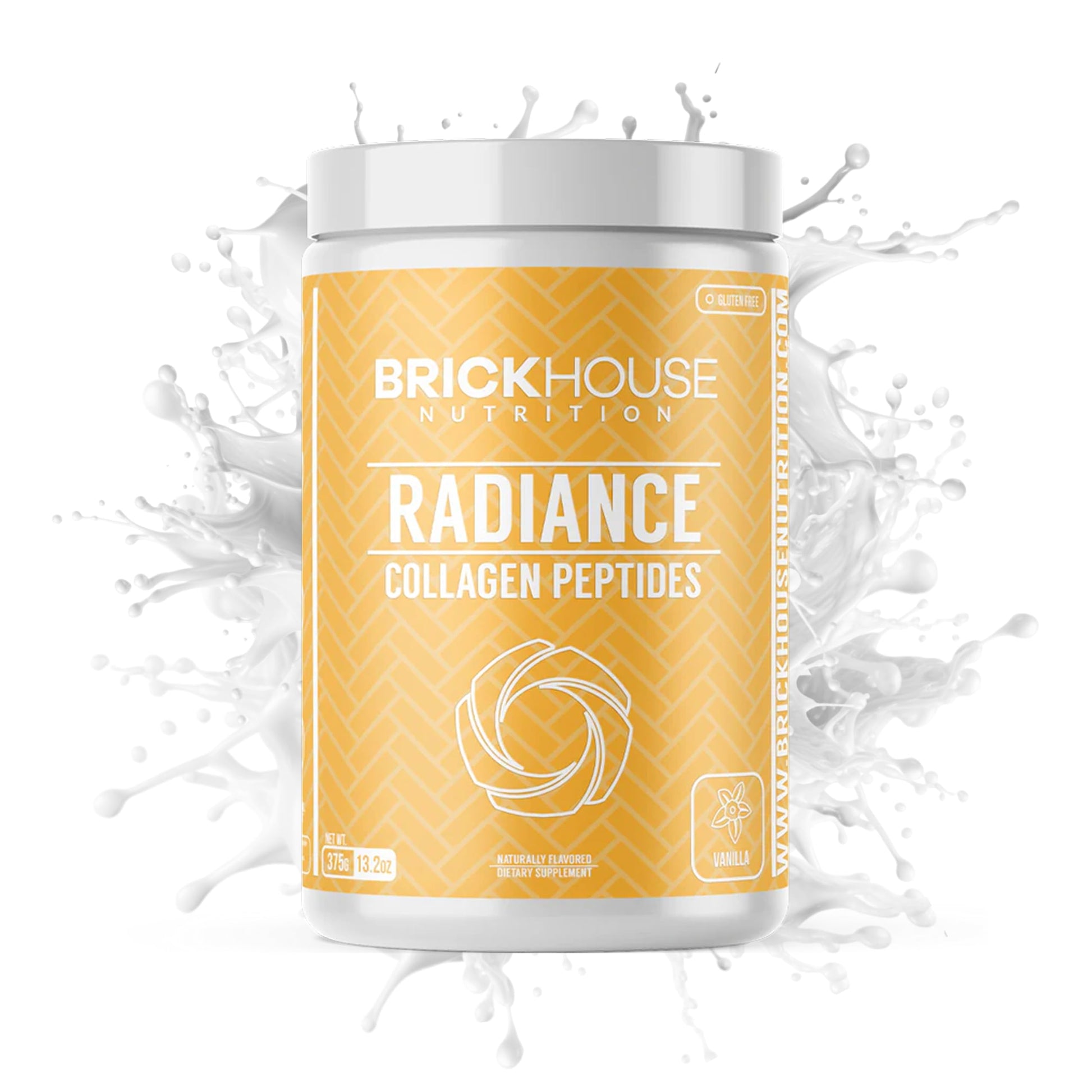 BrickHouse Nutrition Radiance Collagen Peptides Powder with Hyaluronic Acid Vanilla, 13 oz