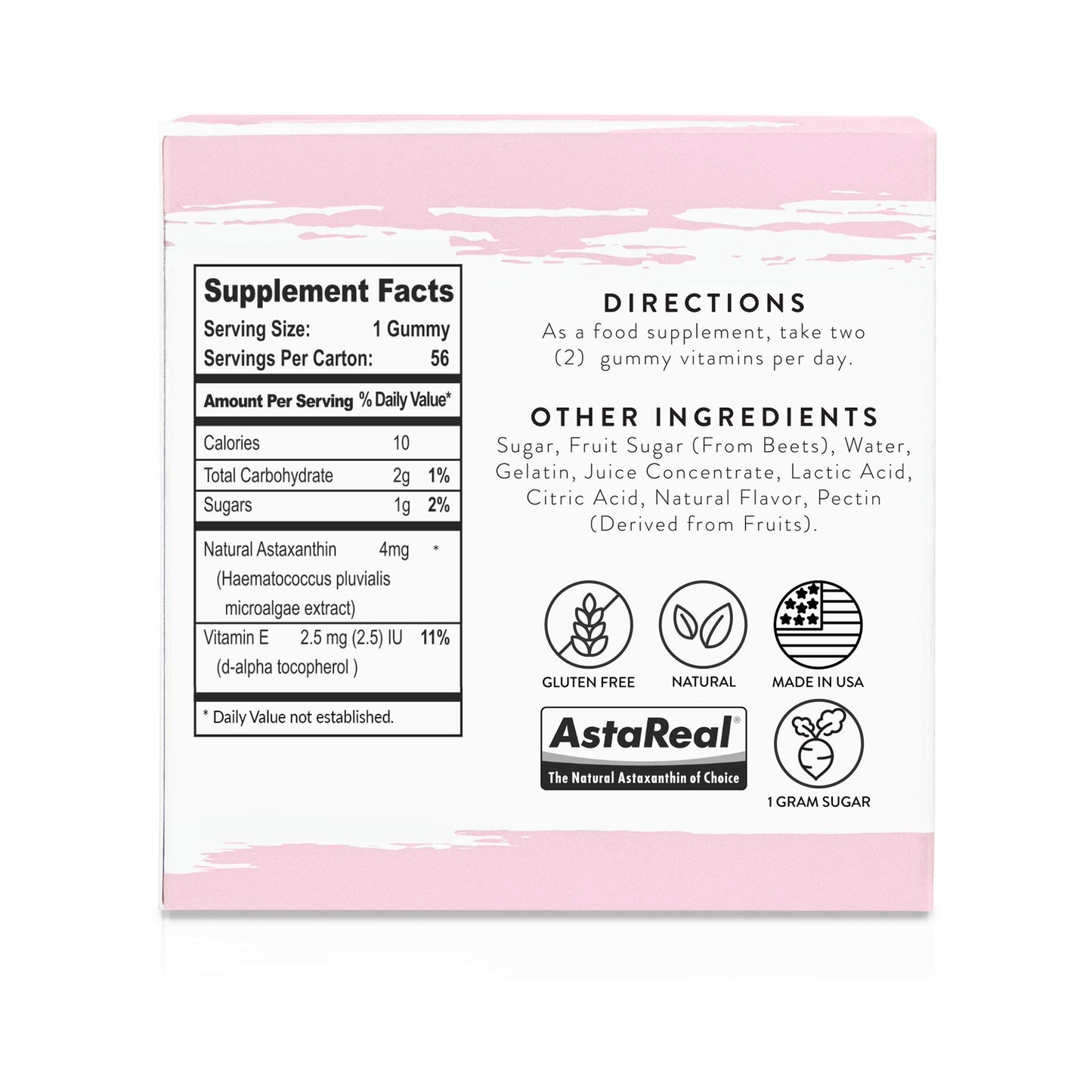 Beauty Chews Astaxanthin and Vitamin E Gummies 56 Count