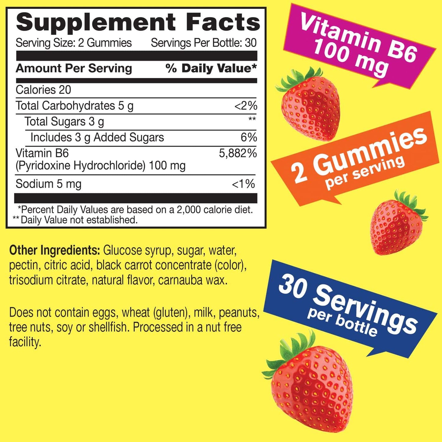 WellYeah Vitamin B6 Gummies, Gummy, 60 Count