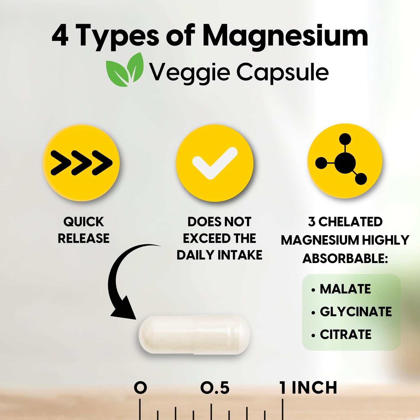 Mason Natural Magnesium 4-in-1 Complex Capsules, 400 mg Magnesium Glycinate, Malate, Citrate & Oxide, 60 Capsules