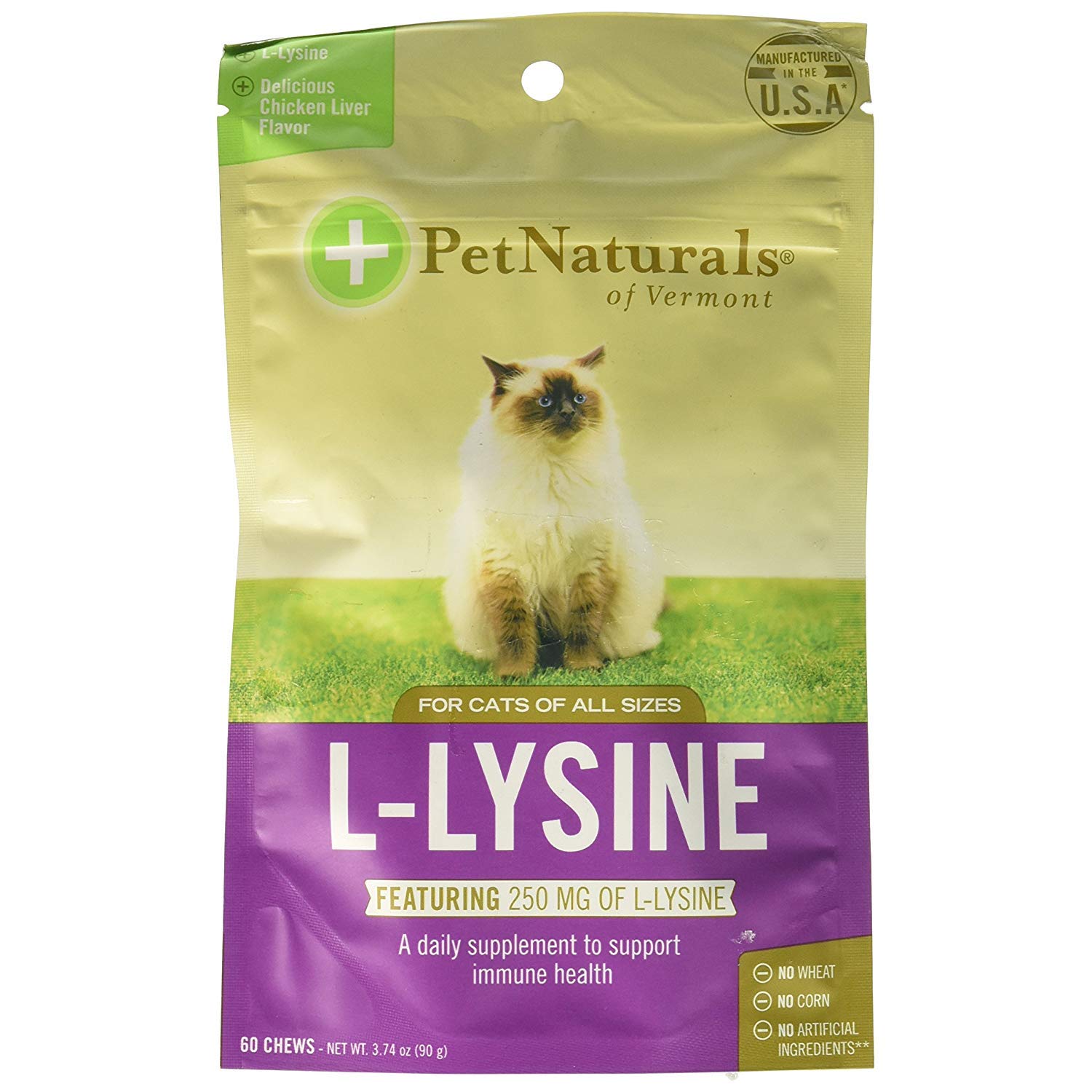 Pet Naturals L-Lysine Chewables 60 Count (Pack of 2)