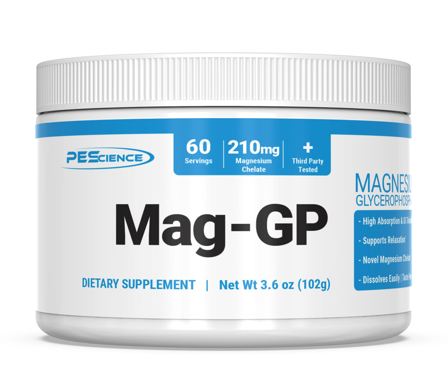 PEScience Mag-GP Magnesium Glycerophosphate Chelate Powder, 3.6 Ounce