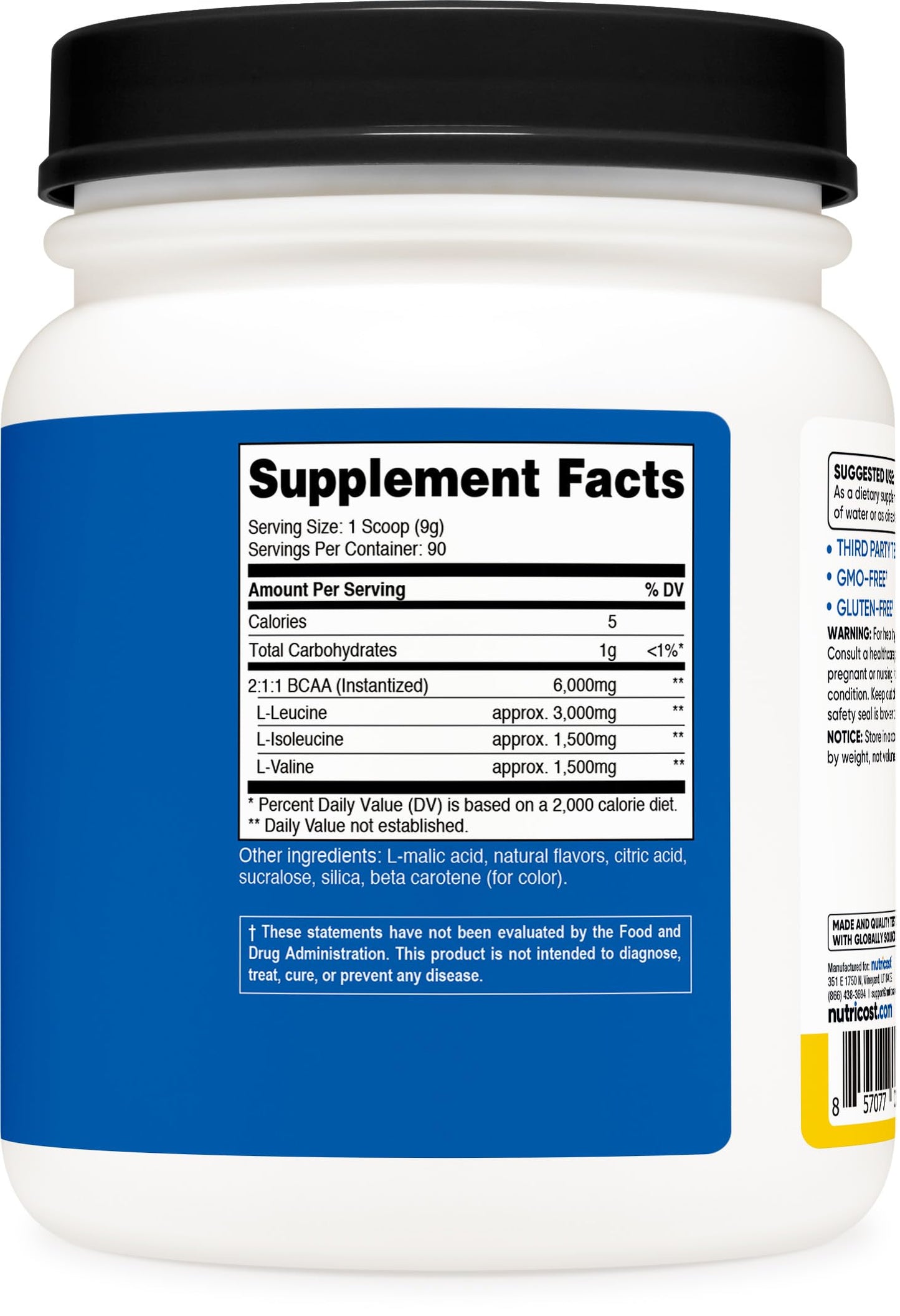 Nutricost BCAA Powder Pineapple 26 Servings