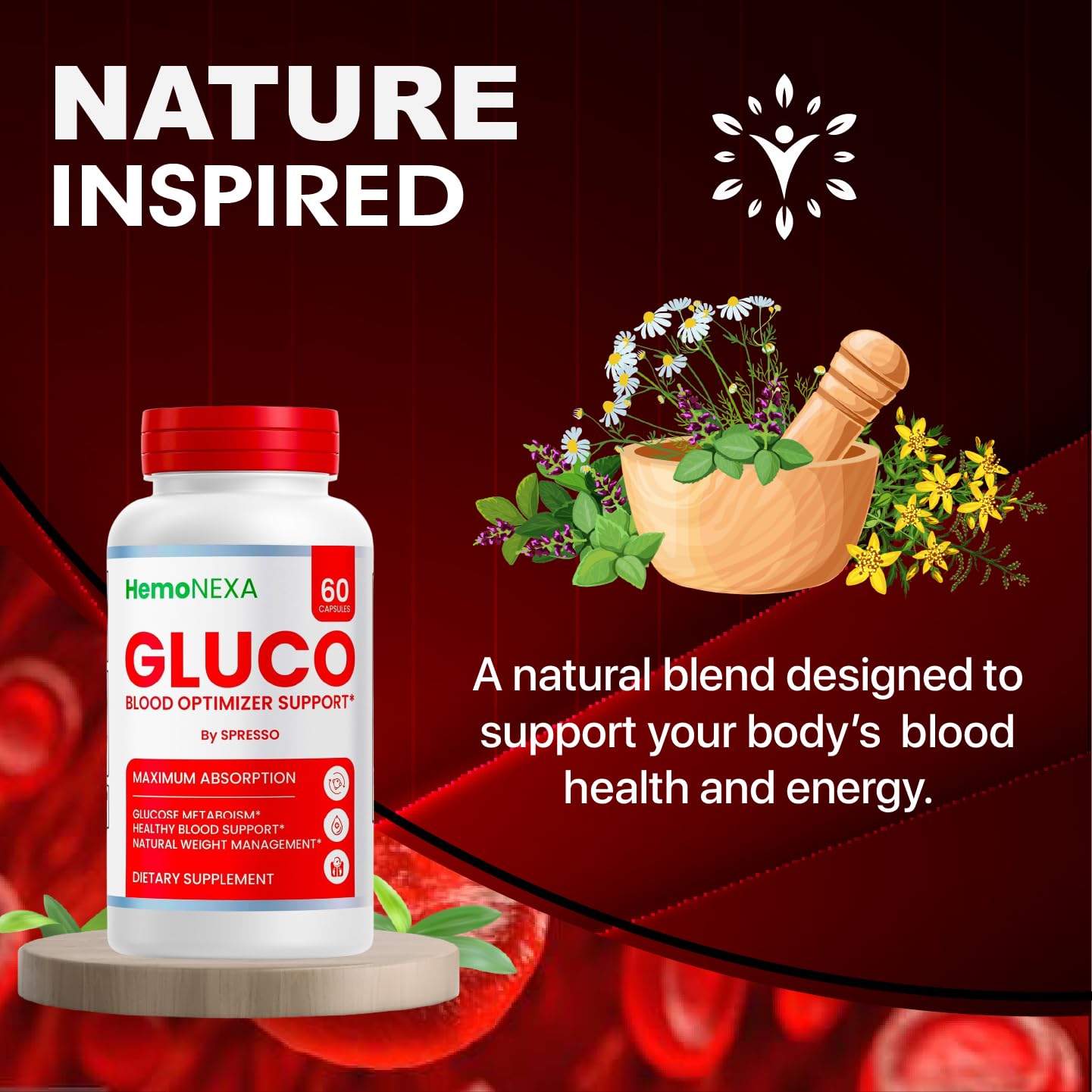 SPRESSO Gluco Blood Optimizer Capsules 180 Count
