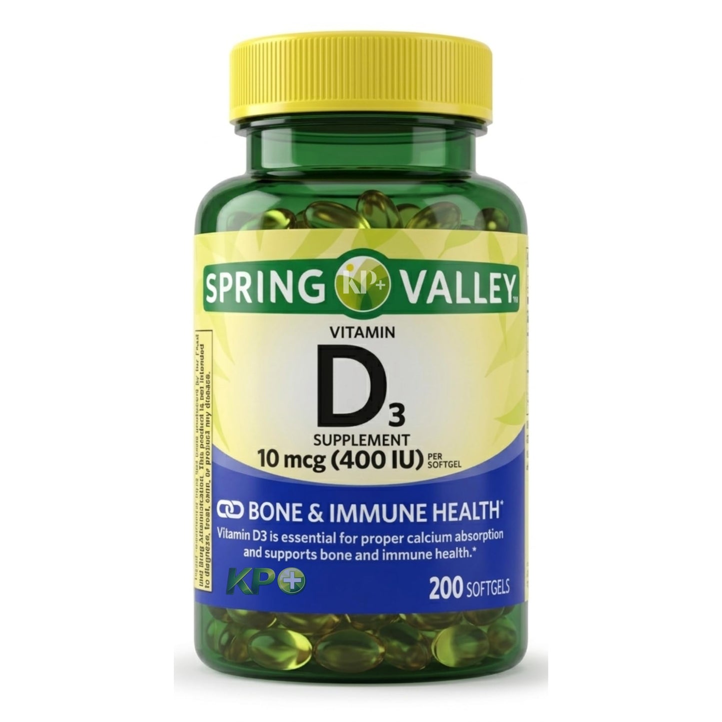 KP+ Vitamin D3 10 mcg (400 IU) Softgels, 200 Count