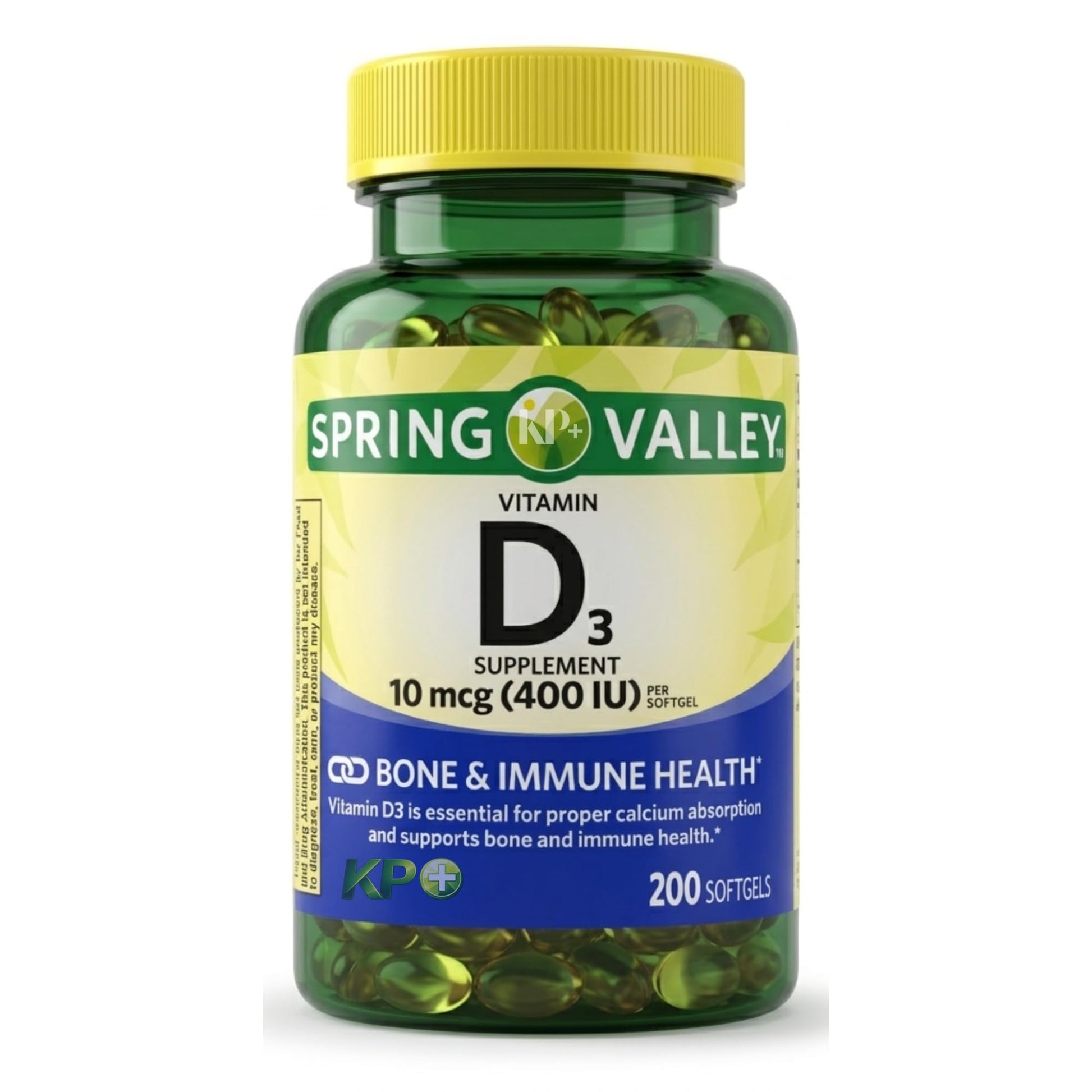 KP+ Vitamin D3 10 mcg (400 IU) Softgels, 200 Count