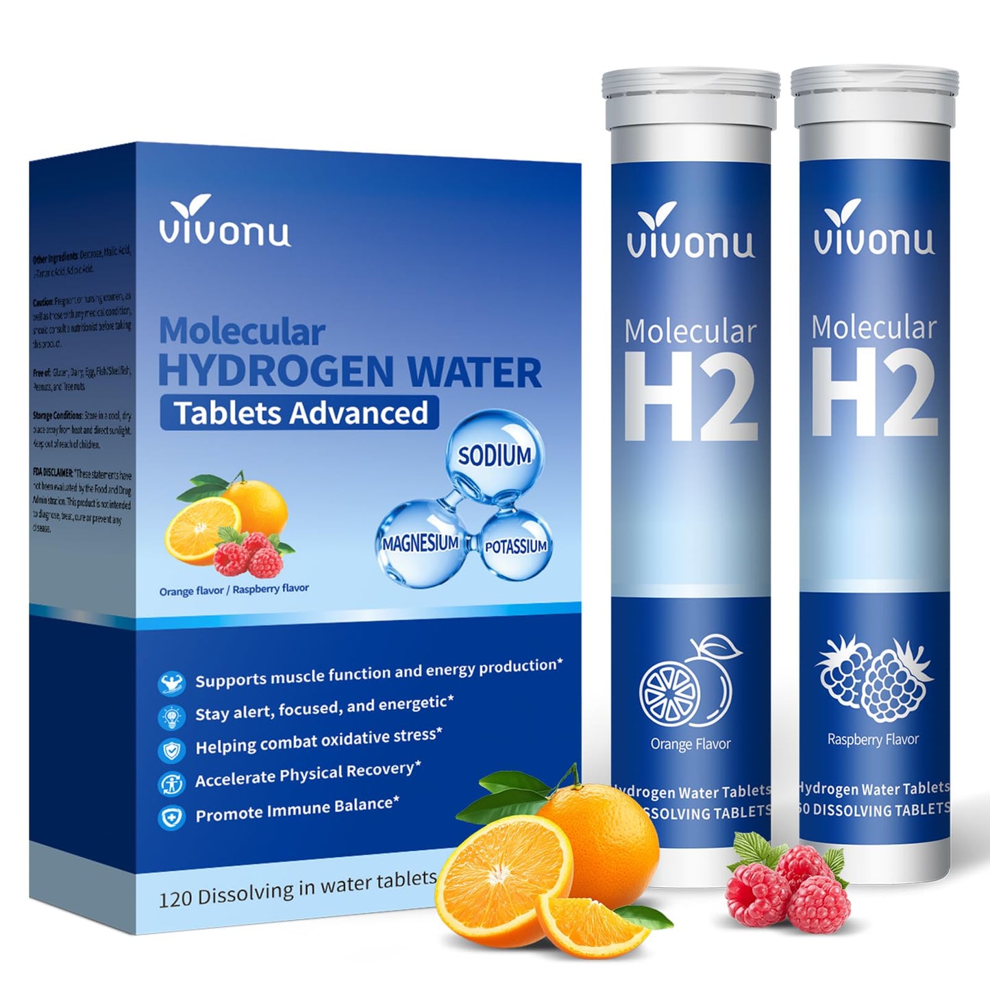VivoNu Magnesium Hydrogen Water Tablets, 120 Count