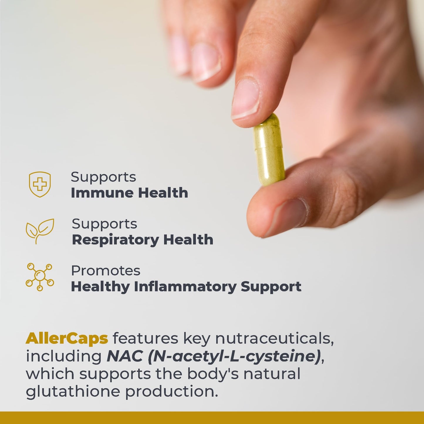 Premier Research Labs AllerCaps Lung Health Supplement with NAC/N-Acetyl Cysteine, Bromelain, Reishi Mushroom & Quercetin, Immune Support Formula, 90 Capsules