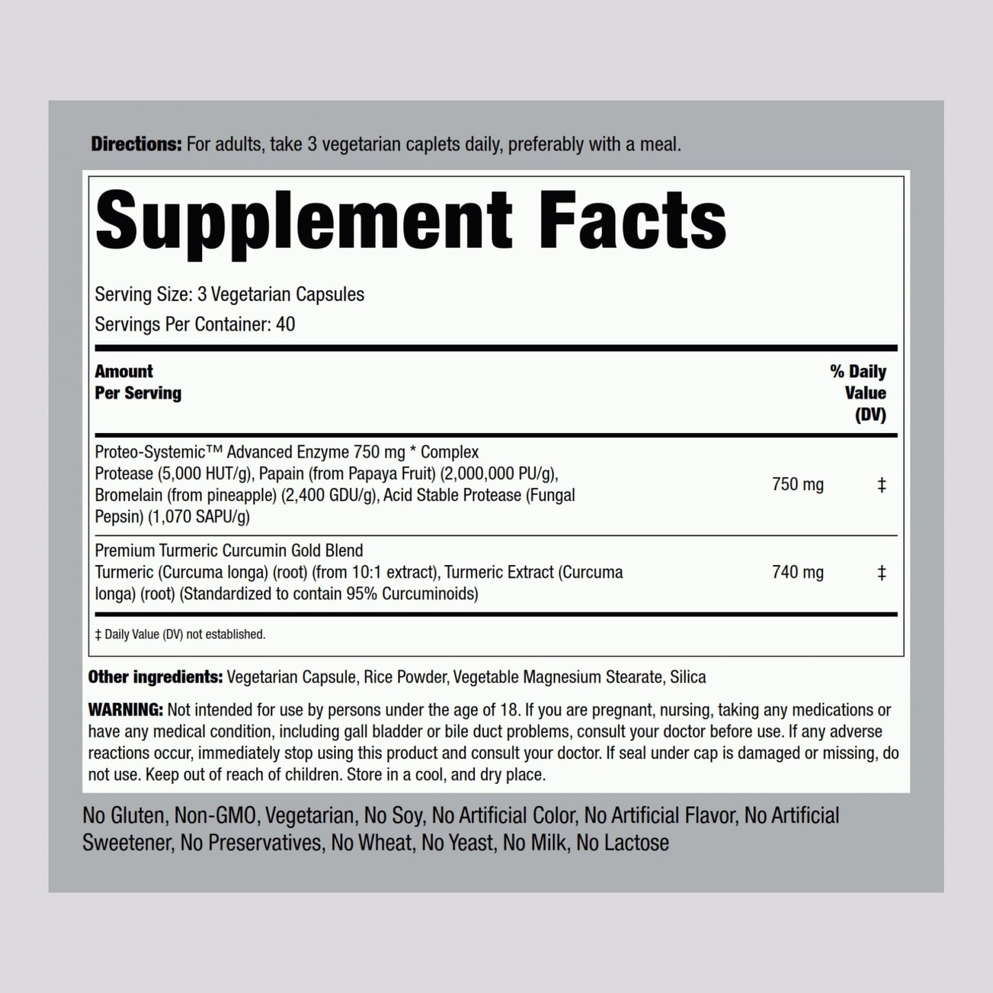Piping Rock Proteolytic Enzymes Supplement Capsule 120