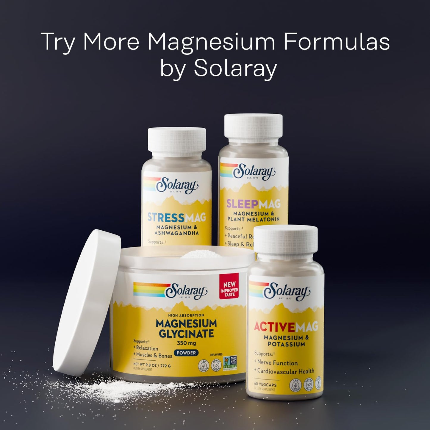 SOLARAY SleepMag Magnesium Glycinate & Melatonin 1 mg Sleep Aid Capsules, 30 Count
