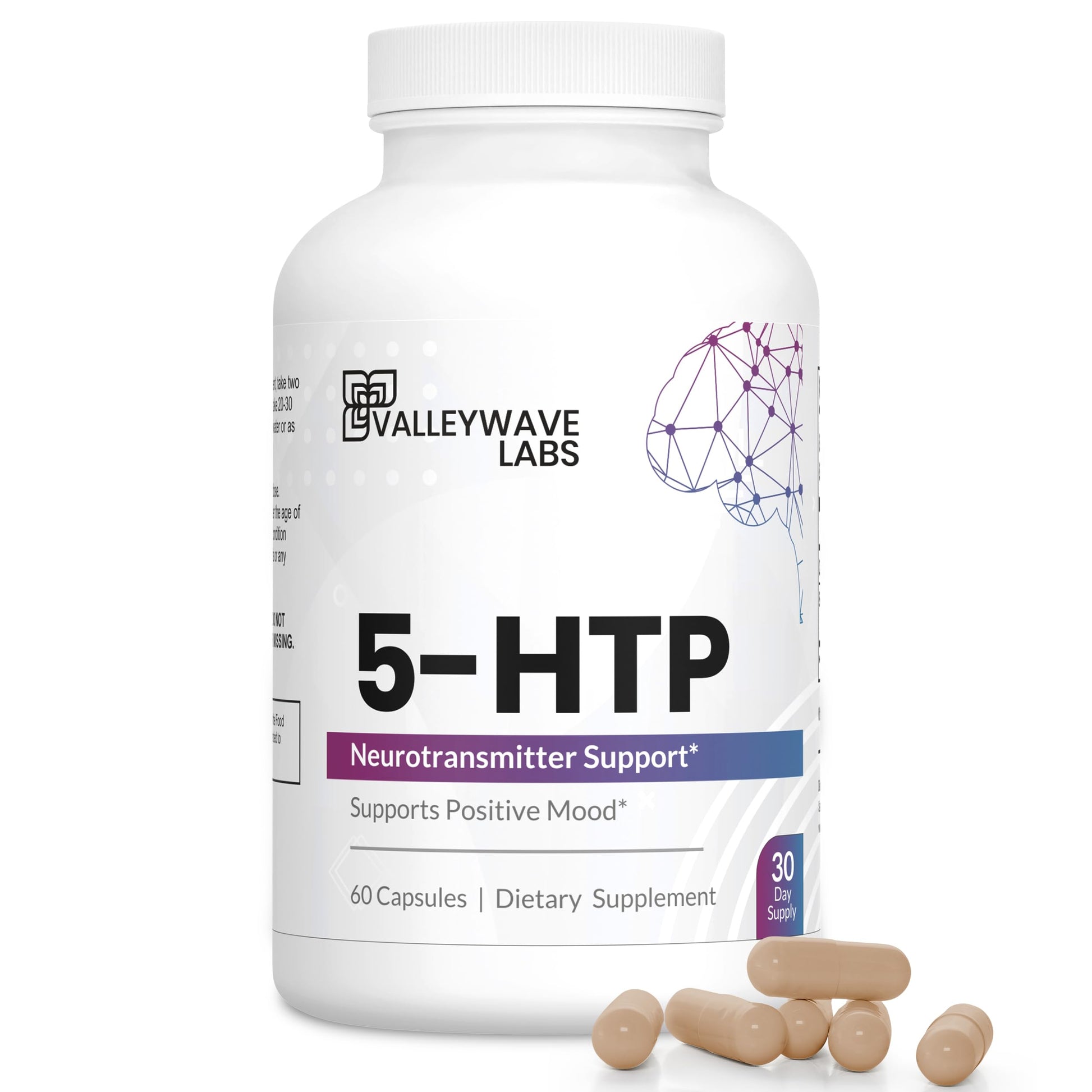 Valleywave Labs 5-HTP 200mg Capsules, 60 Capsules