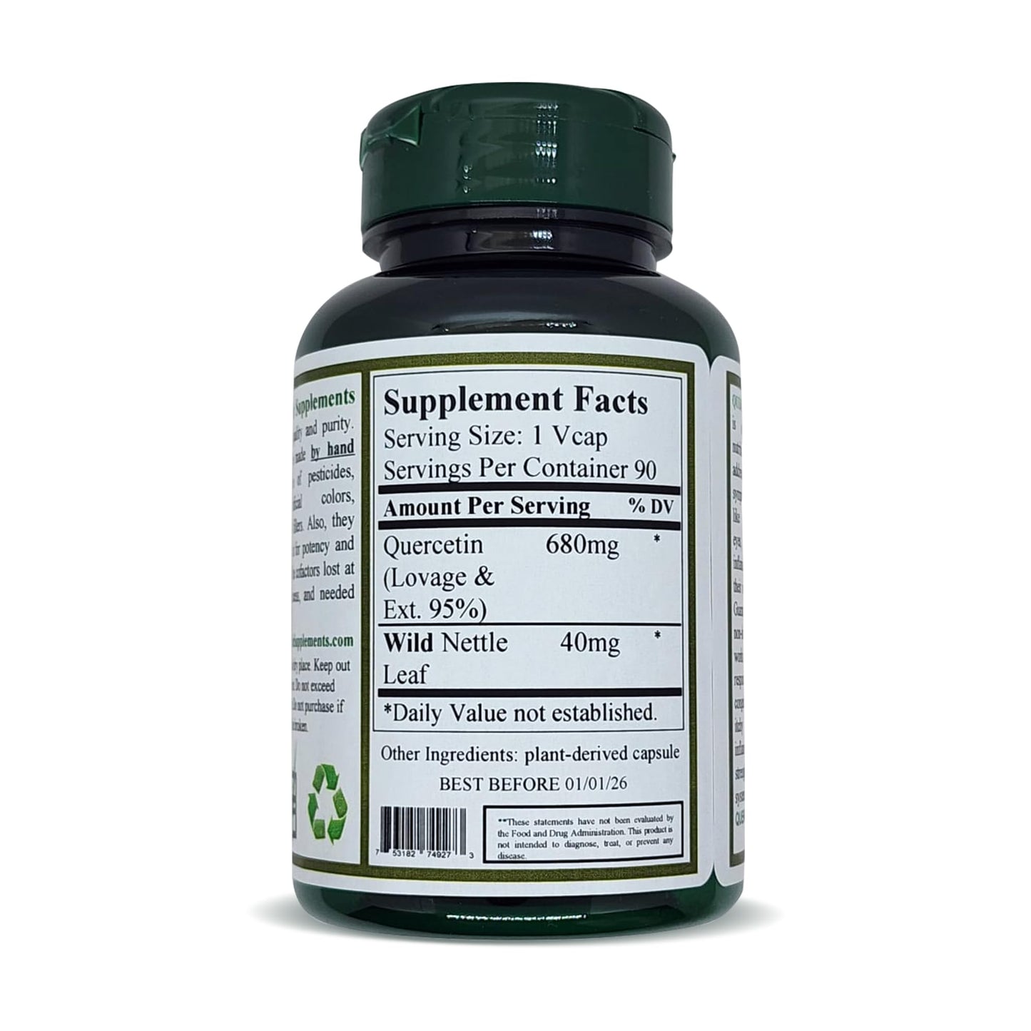 Green Organic Supplements Quercetin Complex Capsule 90 Count