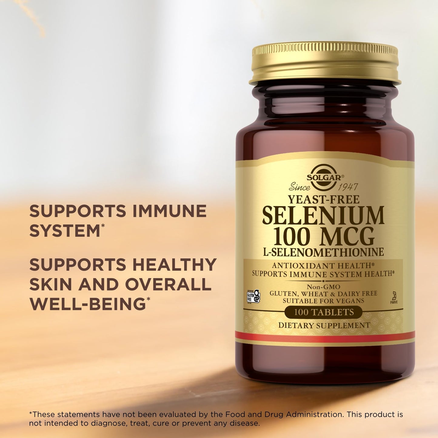 Solgar Yeast-Free Selenium 100 mcg Tablets, 400 Count