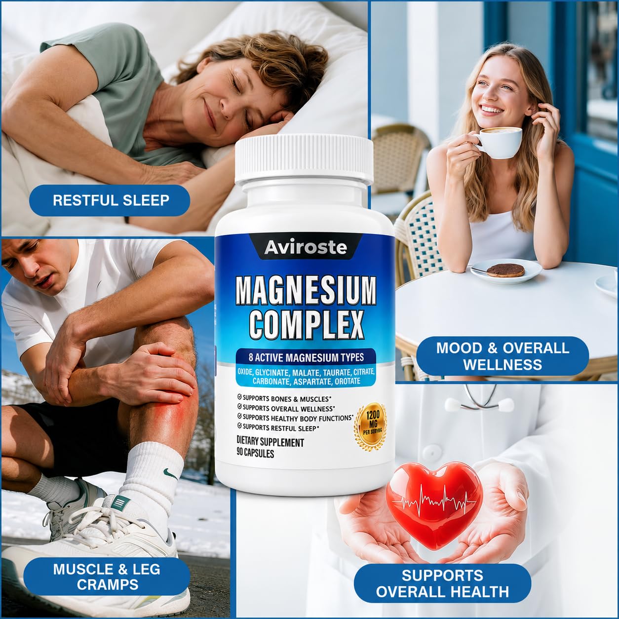 Aviroste Magnesium Complex Supplement Capsule, 90 Capsules