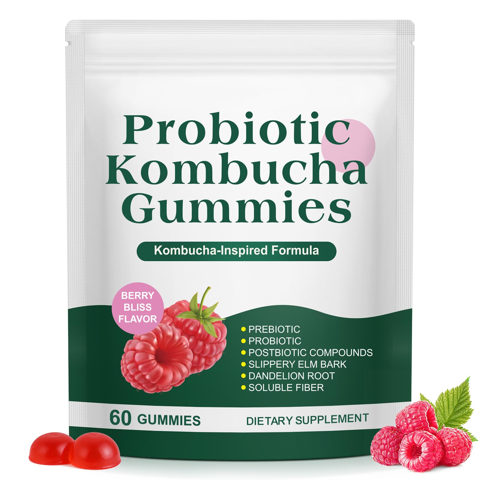 NenMaoKeNu Probiotic Kombucha Gummies, 60 Gummies