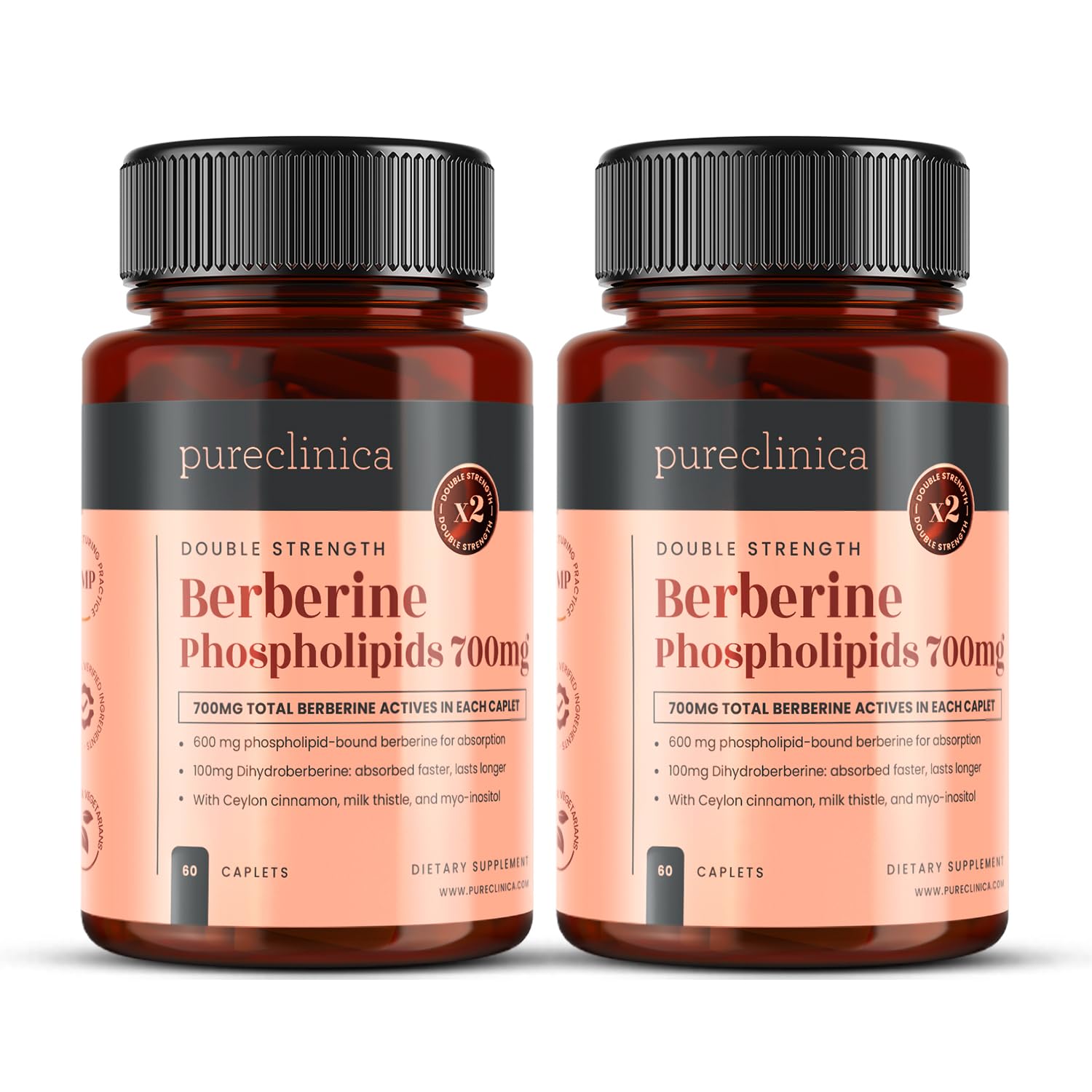 pureclinica Double Strength Berberine Complex Caplets 180