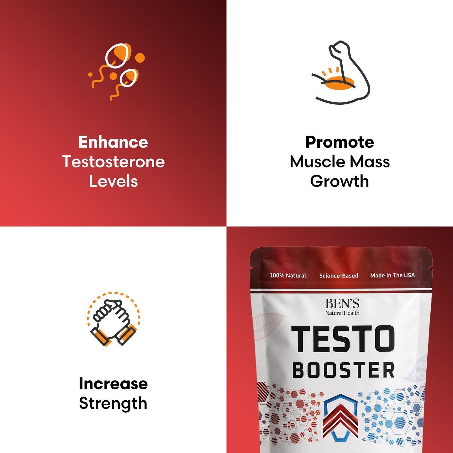 Ben's Natural Health Testo Booster Capsules, 90 Capsules