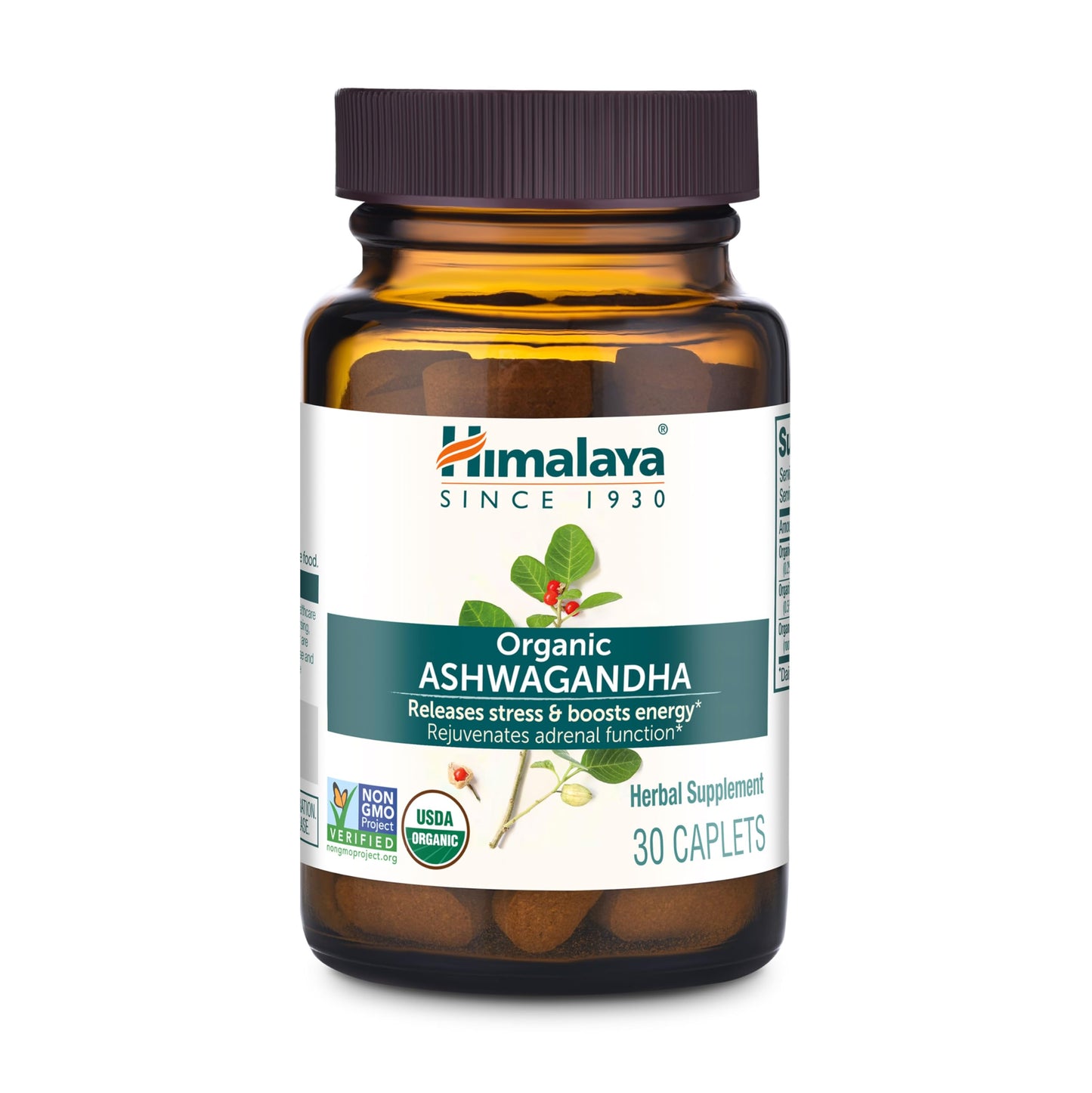 Himalaya Organic Ashwagandha Root Capsules, 30 Count