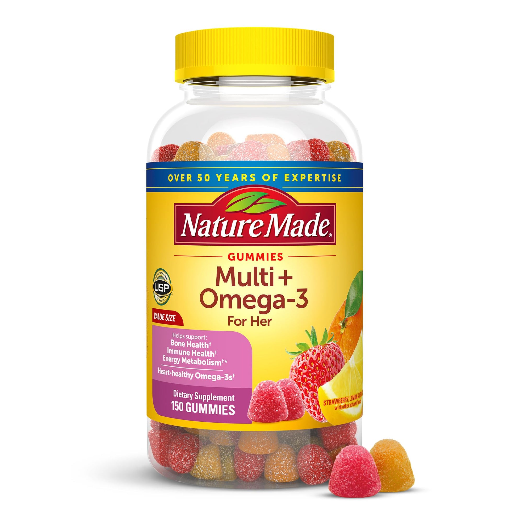 Nature Made Women's Gummy Multivitamins with Omega-3, 150 Gummies