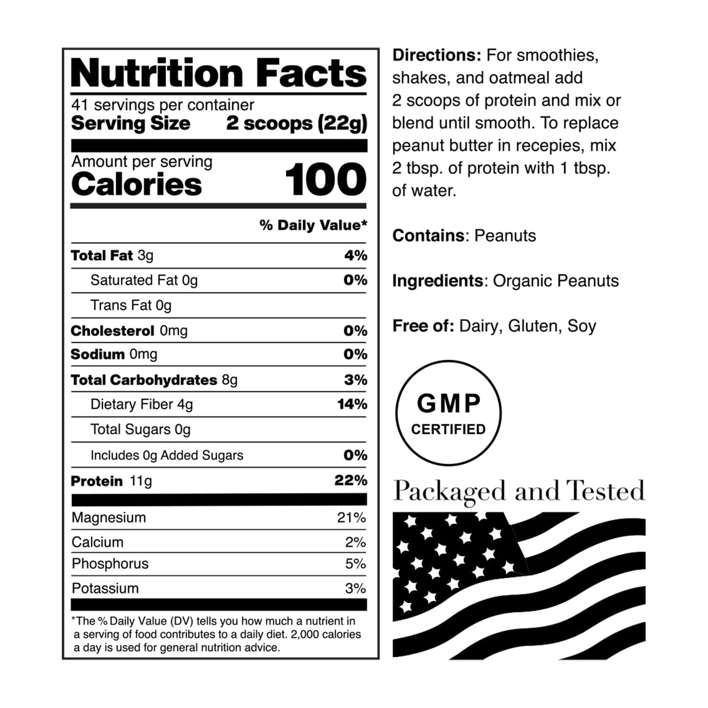 NorCal Organic Peanut Butter Protein Powder, 32 Servings