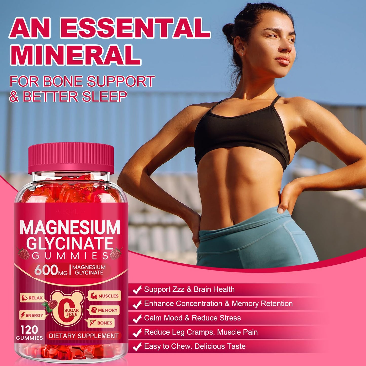Cytona Magnesium Glycinate Gummies 600mg 120 Count