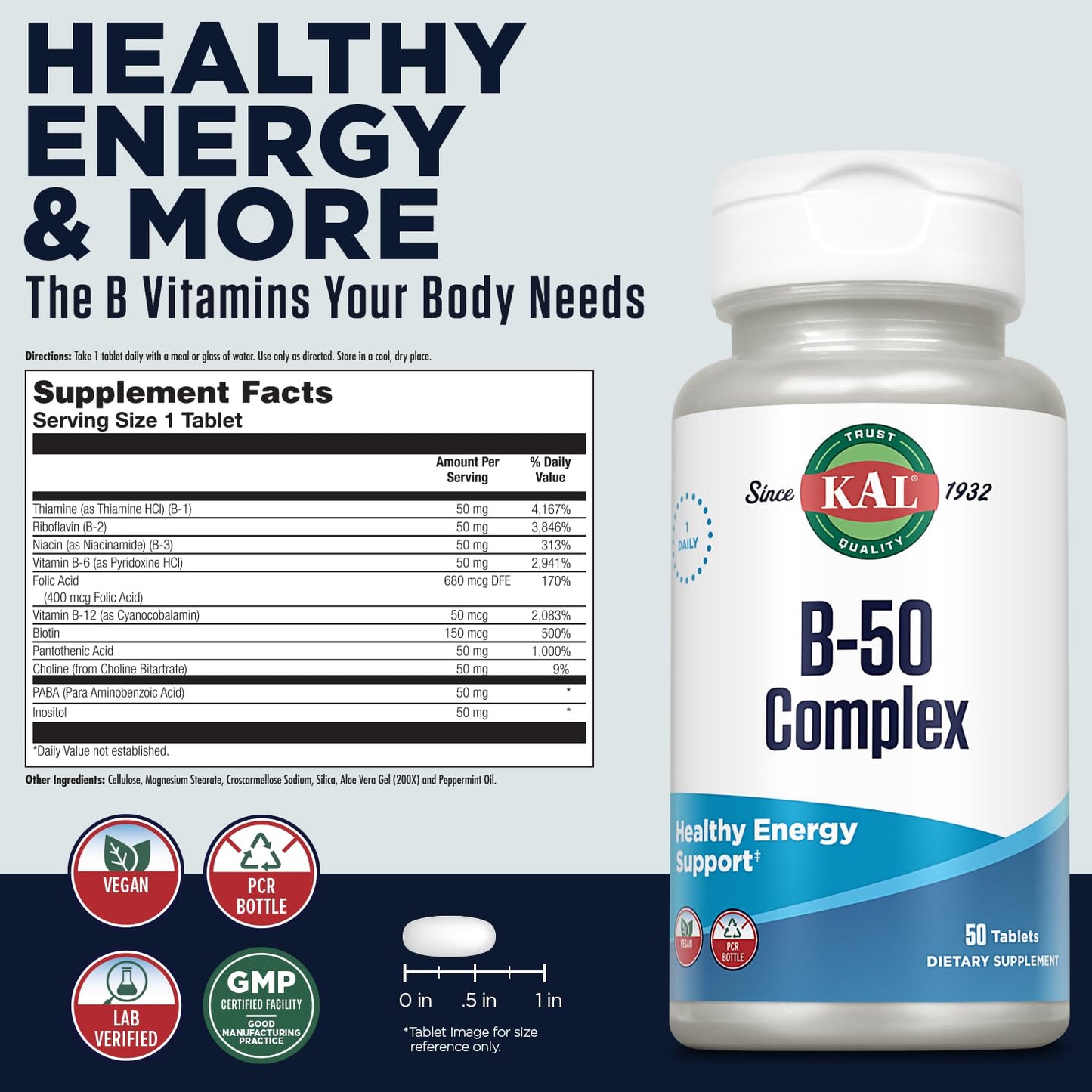 KAL B 50 Complex Tablet, 50 Tablets