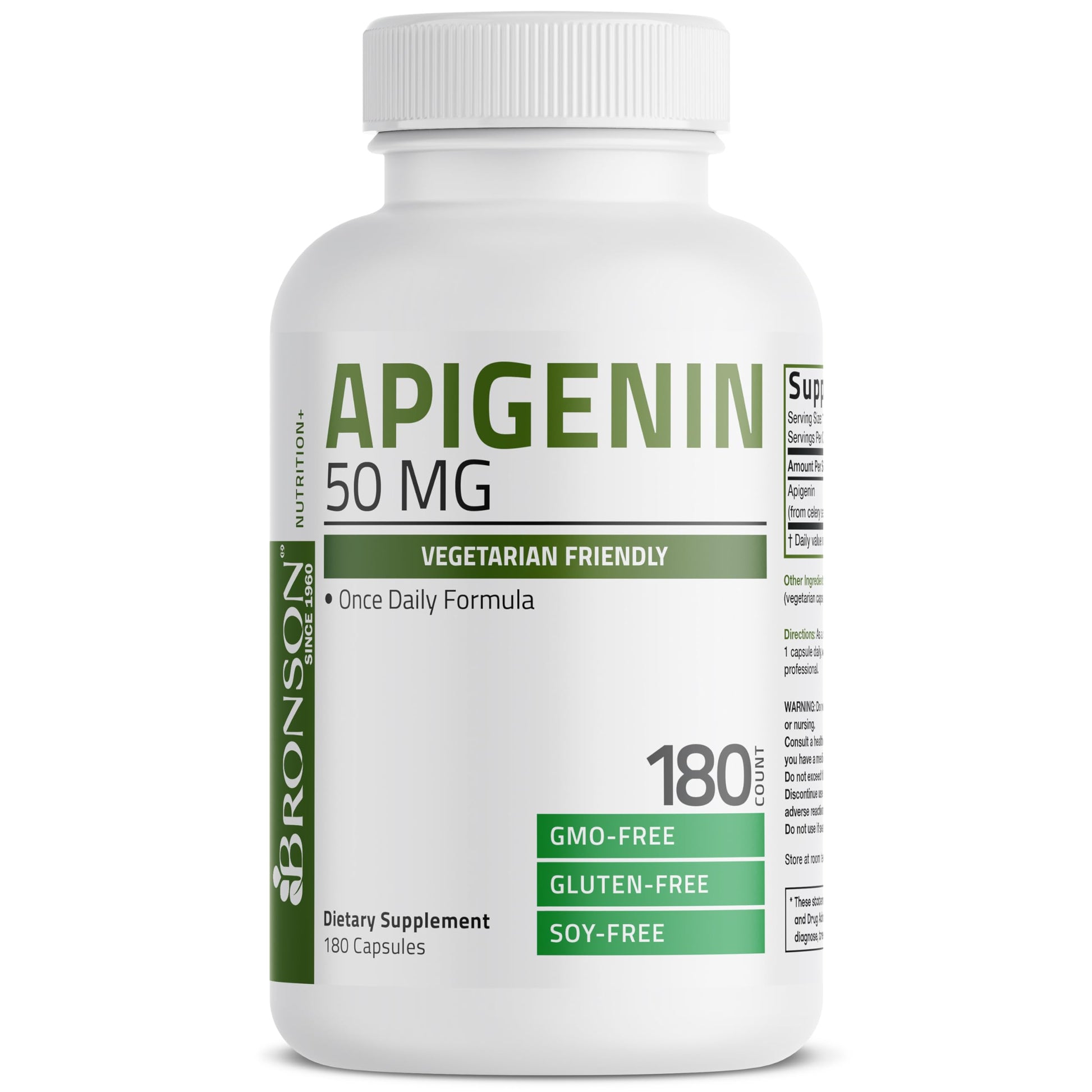 Bronson Apigenin 50mg Apium Graveolens Once Daily Formula Capsule, 180 Count