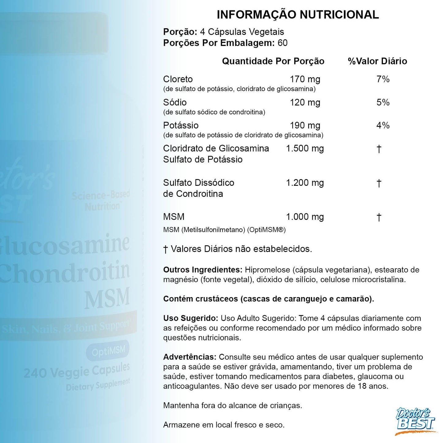 Doctor's BEST Glucosamine Chondroitin MSM Capsules, 240