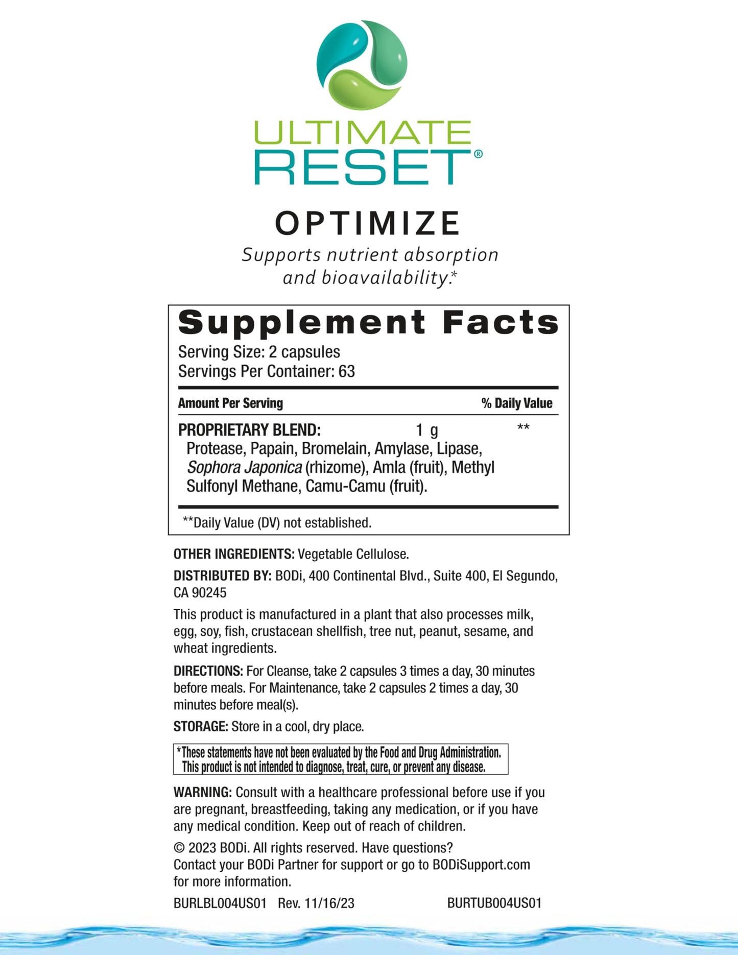 BODi Ultimate Reset Complete Kit – 21-Day Full Body Cleanse Capsules, Pack of 6