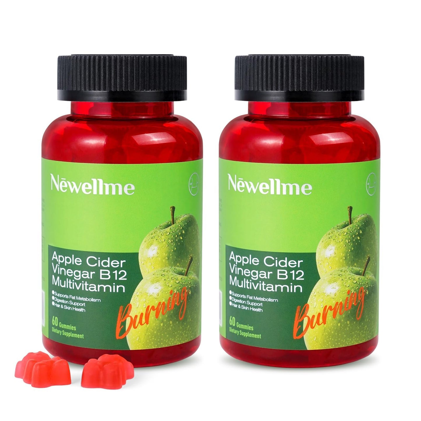 Montue Apple Cider Vinegar B12 Multivitamin Gummy 120 Count