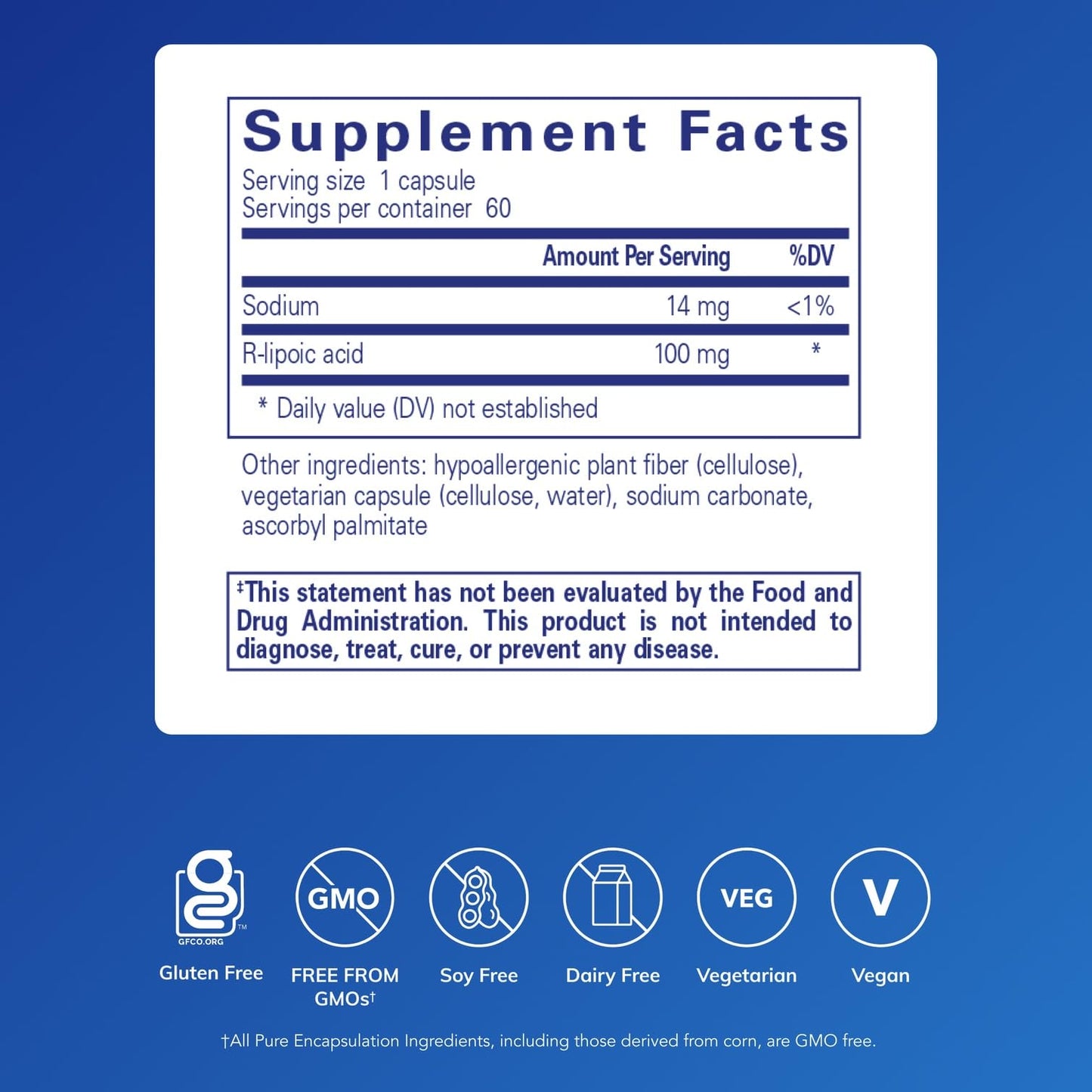 Pure Encapsulations R-Lipoic Acid (Stabilized) Capsules, 60 Count