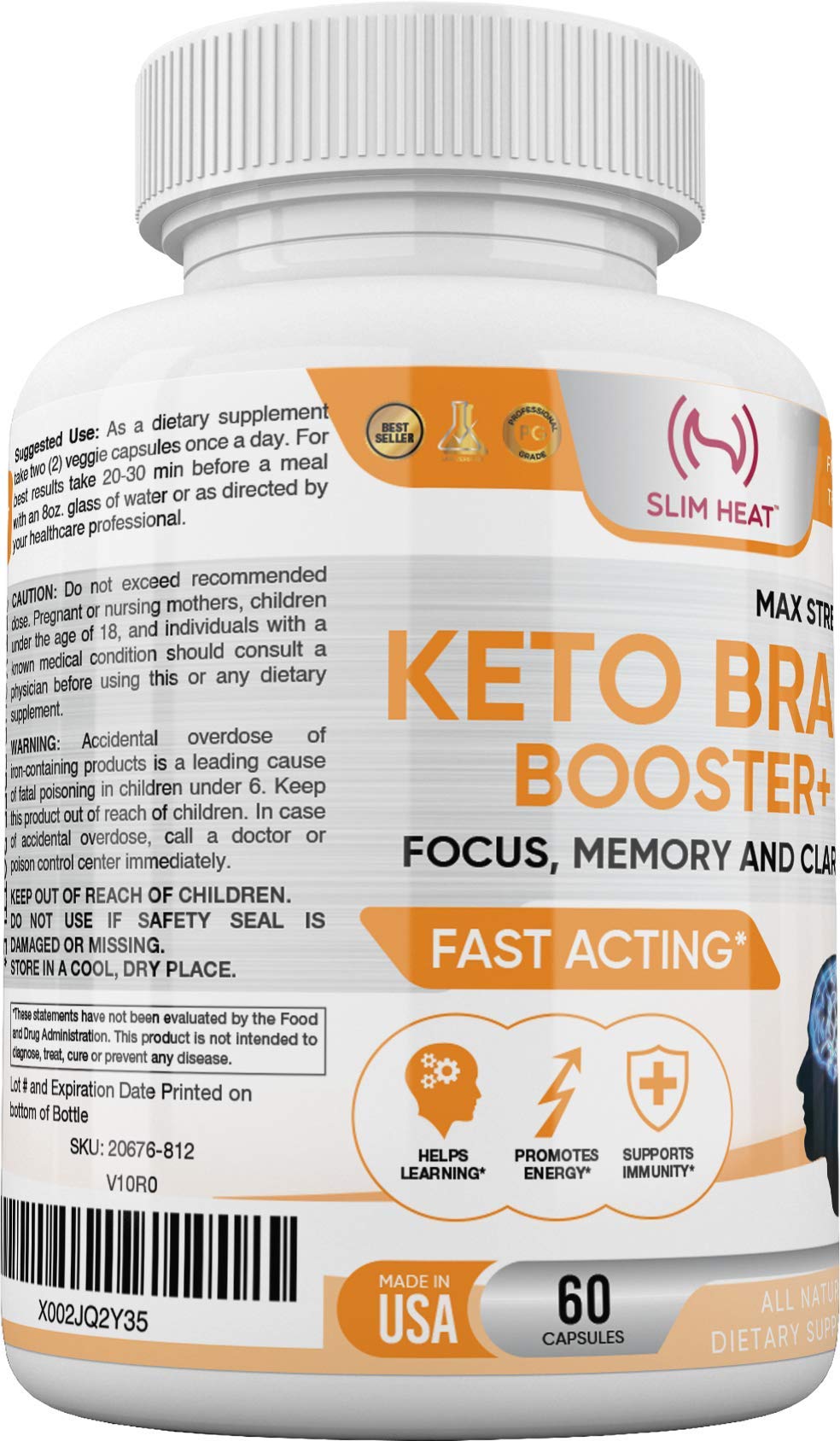 Slim Heat Keto Brain Booster 60 Capsules