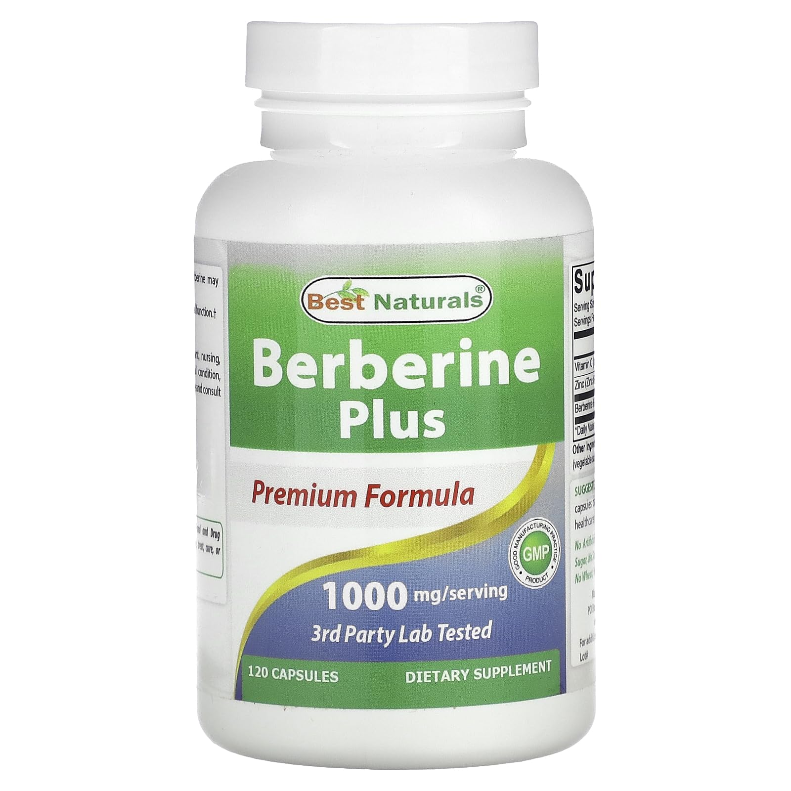 Best Naturals Berberine Plus 1000mg, 120 Capsules