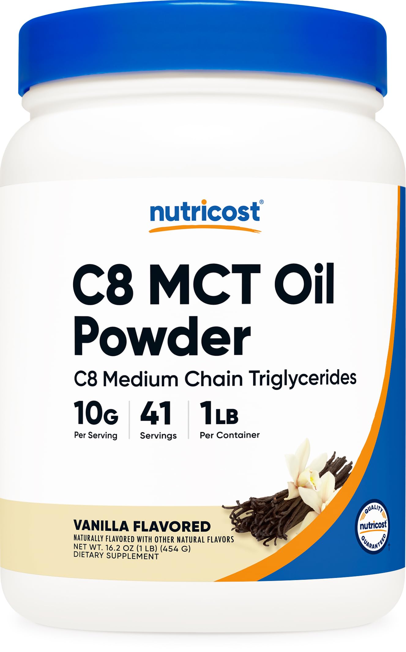 Nutricost C8 MCT Oil Powder Vanilla Flavor, 16