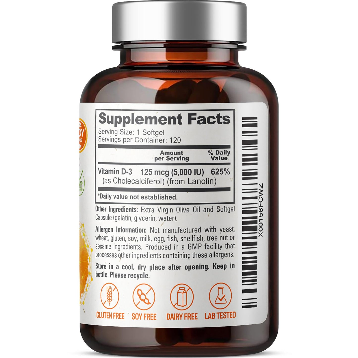 Biophix Vitamin D3 5000 IU (125 mcg) Softgels 120 Count