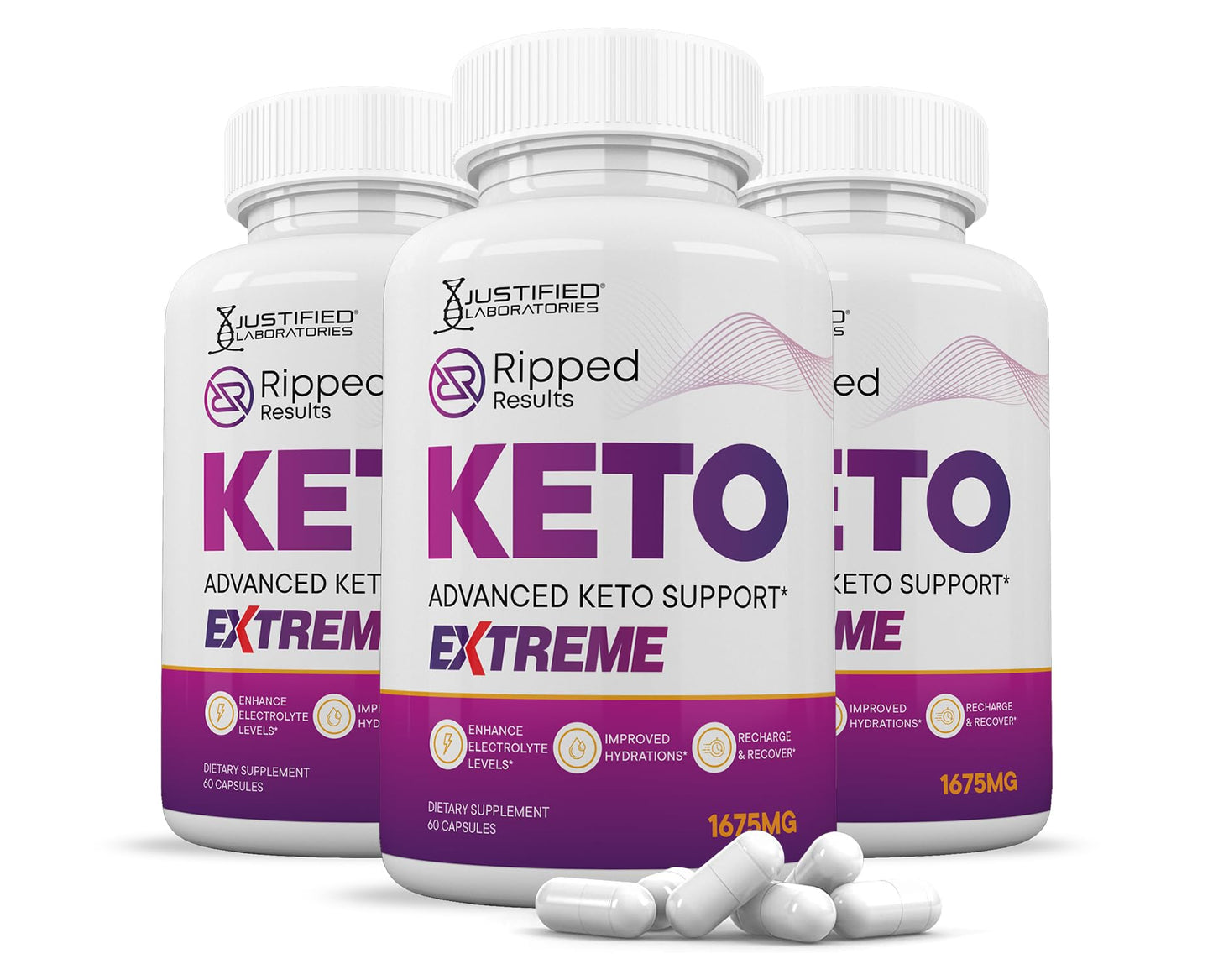 Justified Laboratories Ripped Results Keto ACV Extreme Capsules, 180 Count