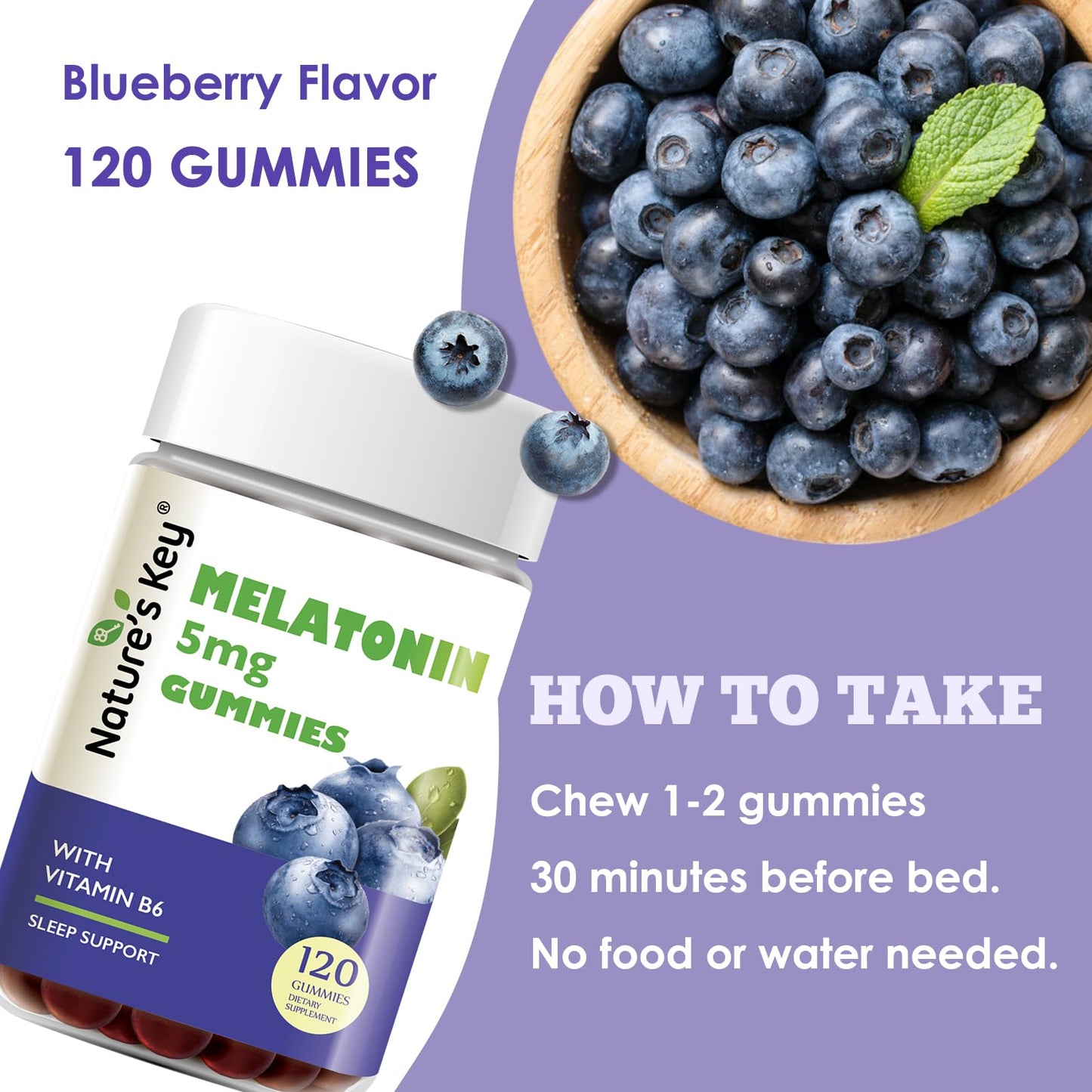 Nature's Key Melatonin Gummies for Kids & Adults 120 Count