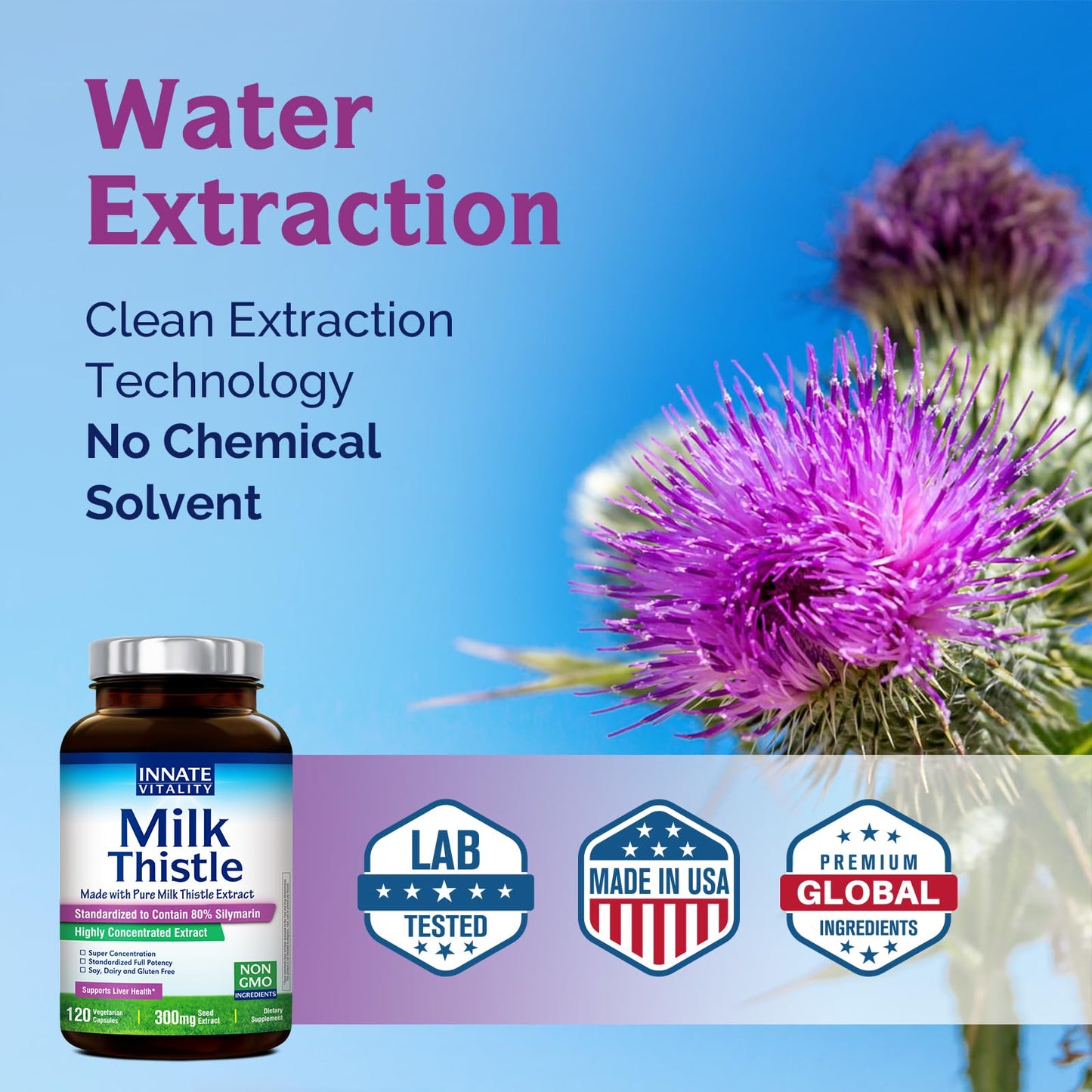 Innate Vitality Organic Milk Thistle Supplement Capsule, 120 Capsules