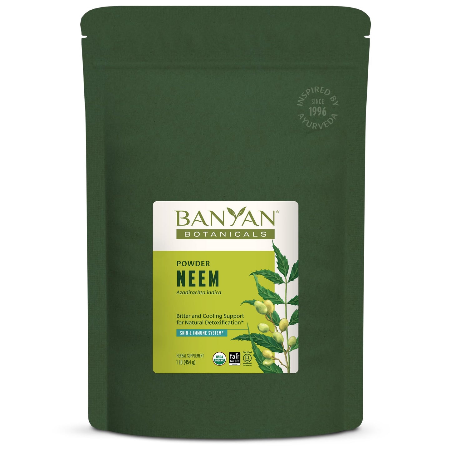 Banyan Botanicals Neem Powder – Organic Neem Leaf Supplement (Azadirachta Indica) – for Skin Health, Immune Support, and Natural Detoxification, 16 oz