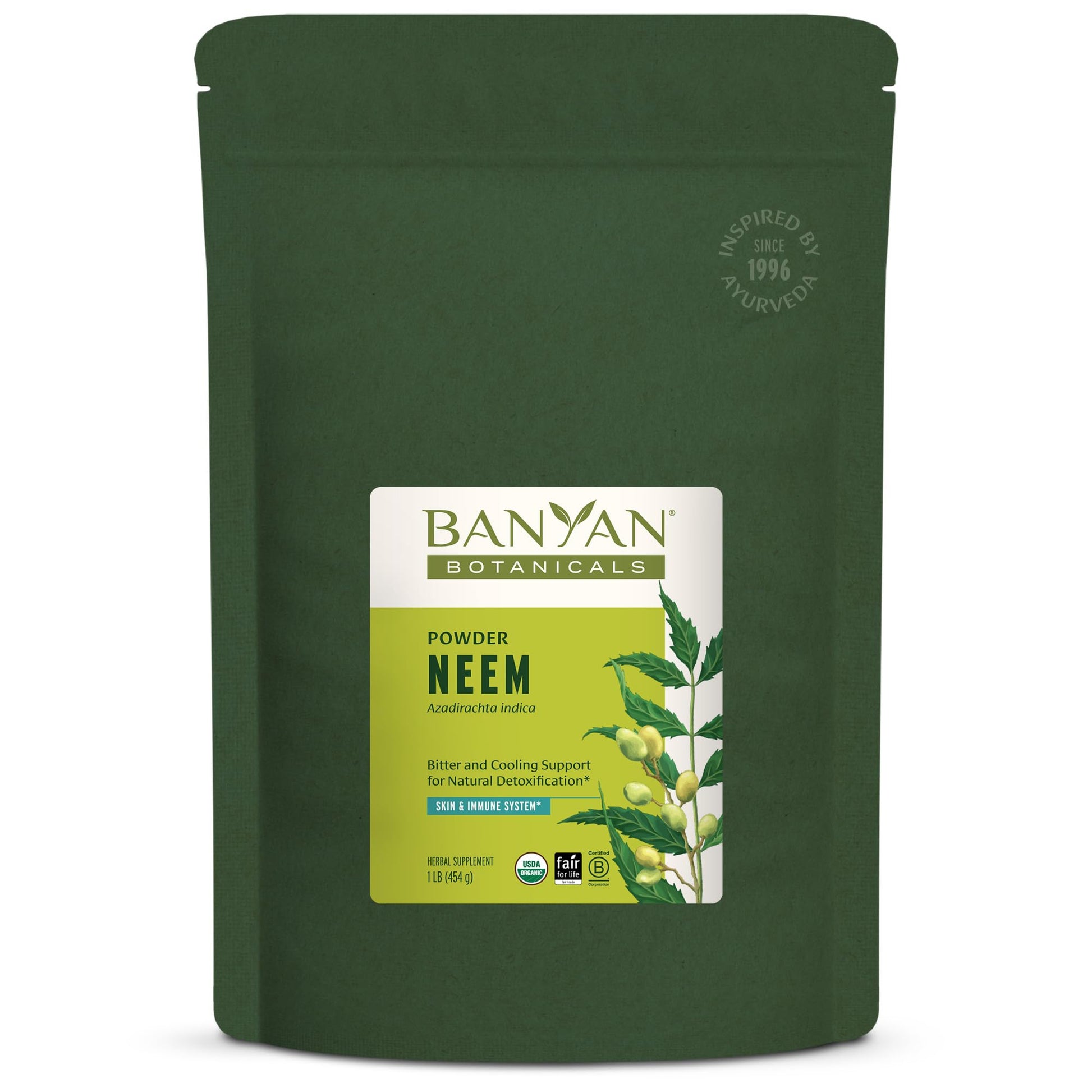 Banyan Botanicals Neem Powder – Organic Neem Leaf Supplement (Azadirachta Indica) – for Skin Health, Immune Support, and Natural Detoxification, 16 oz