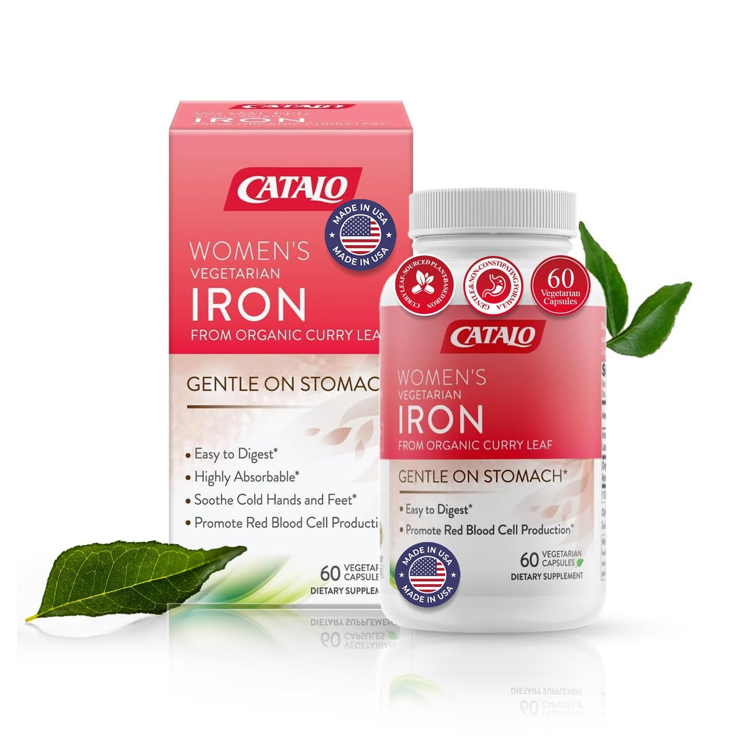 CATALO Women's Vegetarian Iron Capsules, 60 Capsules