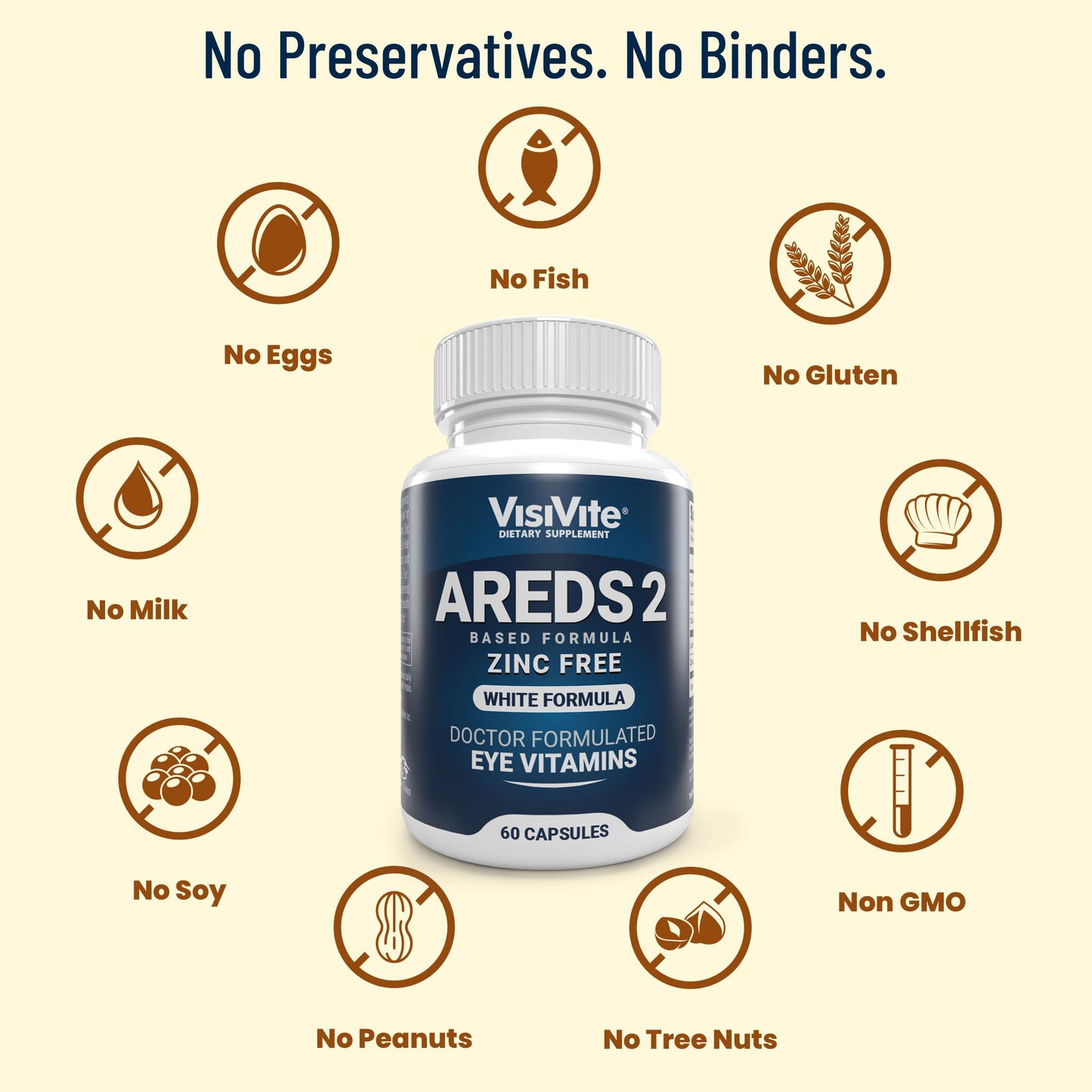 VisiVite Zinc Free AREDS 2 Eye Vitamins Capsules 60
