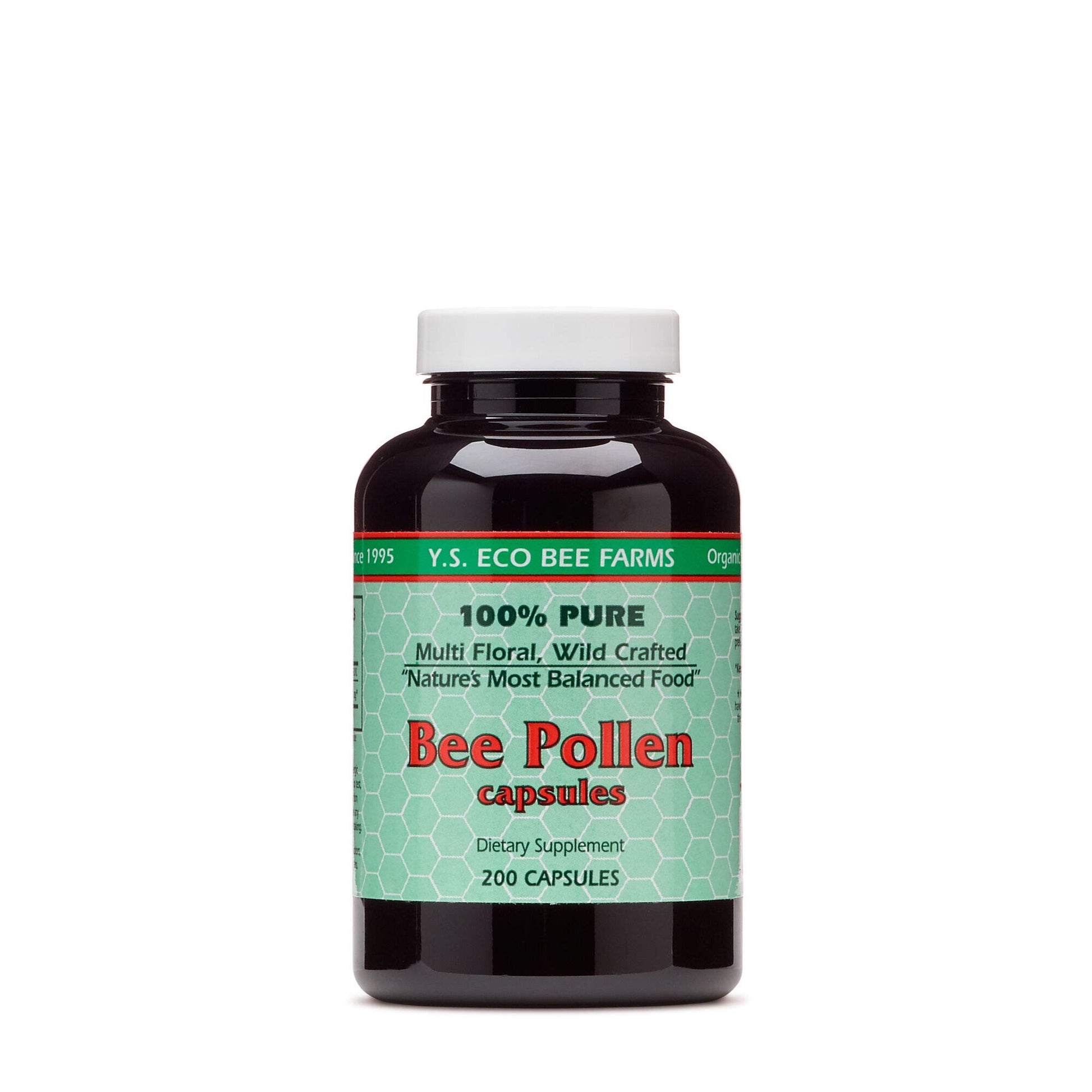 YS Organic Bee Pollen 550 mg, 200 Capsules