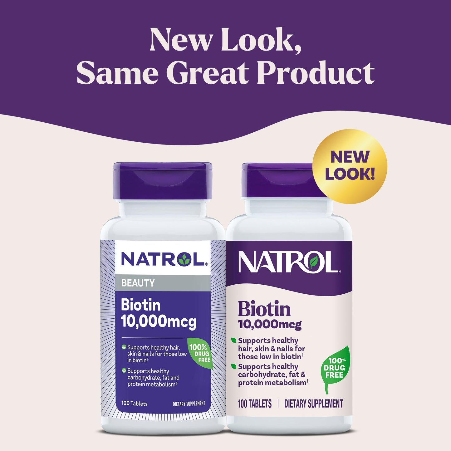 Natrol Beauty Biotin 10,000mcg Tablets, 100 Count