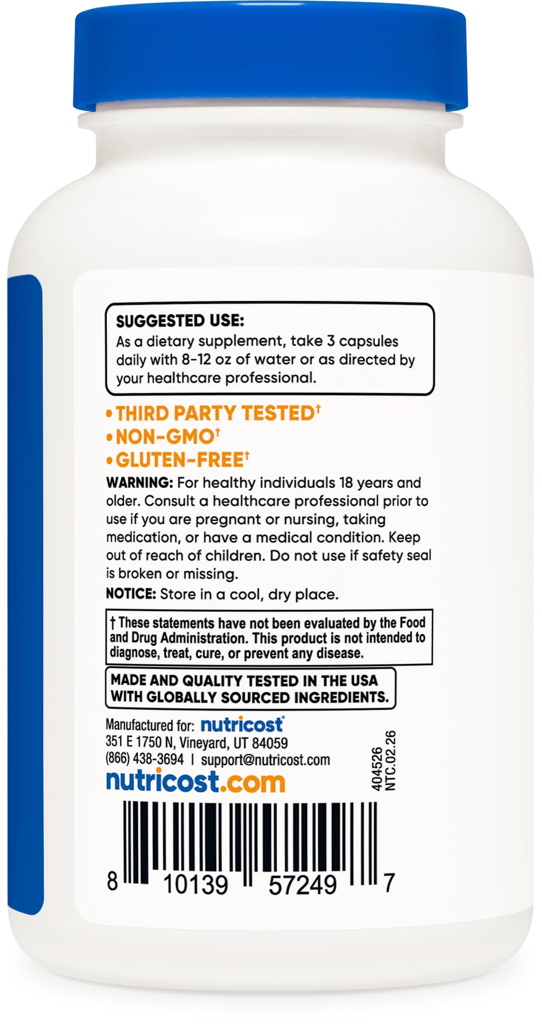 Nutricost Testosterone Support Complex 90 Capsules