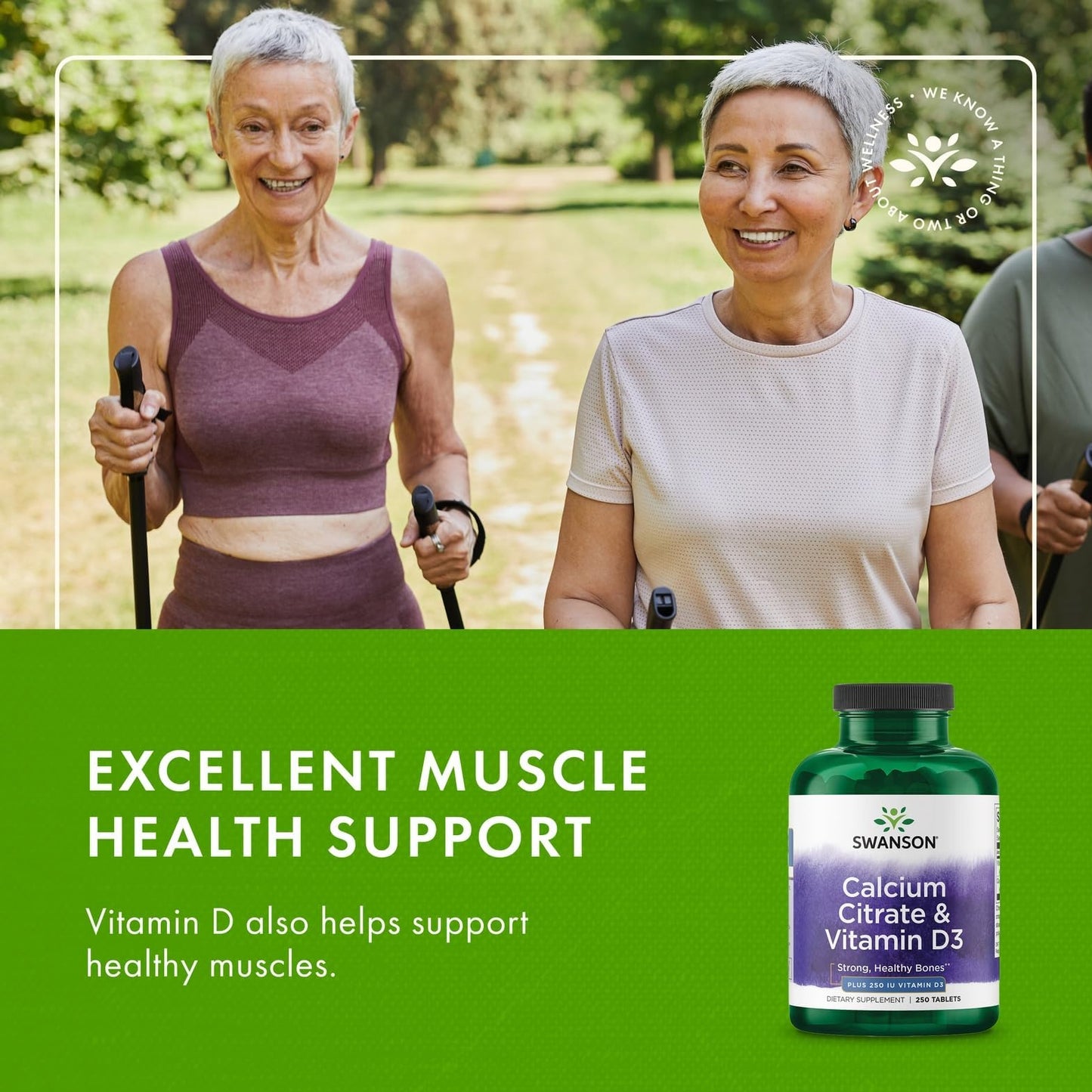 Swanson Calcium Citrate & Vitamin D for Strong Bones 250 Tablets