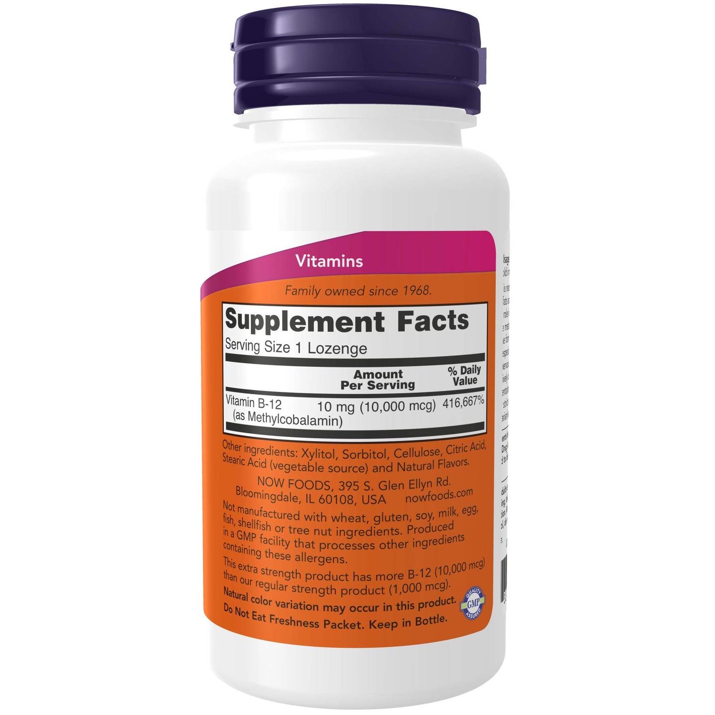 NOW Foods Methyl B-12 (Methylcobalamin) 10,000 mcg, Nervous System Health*, 240 Tablets