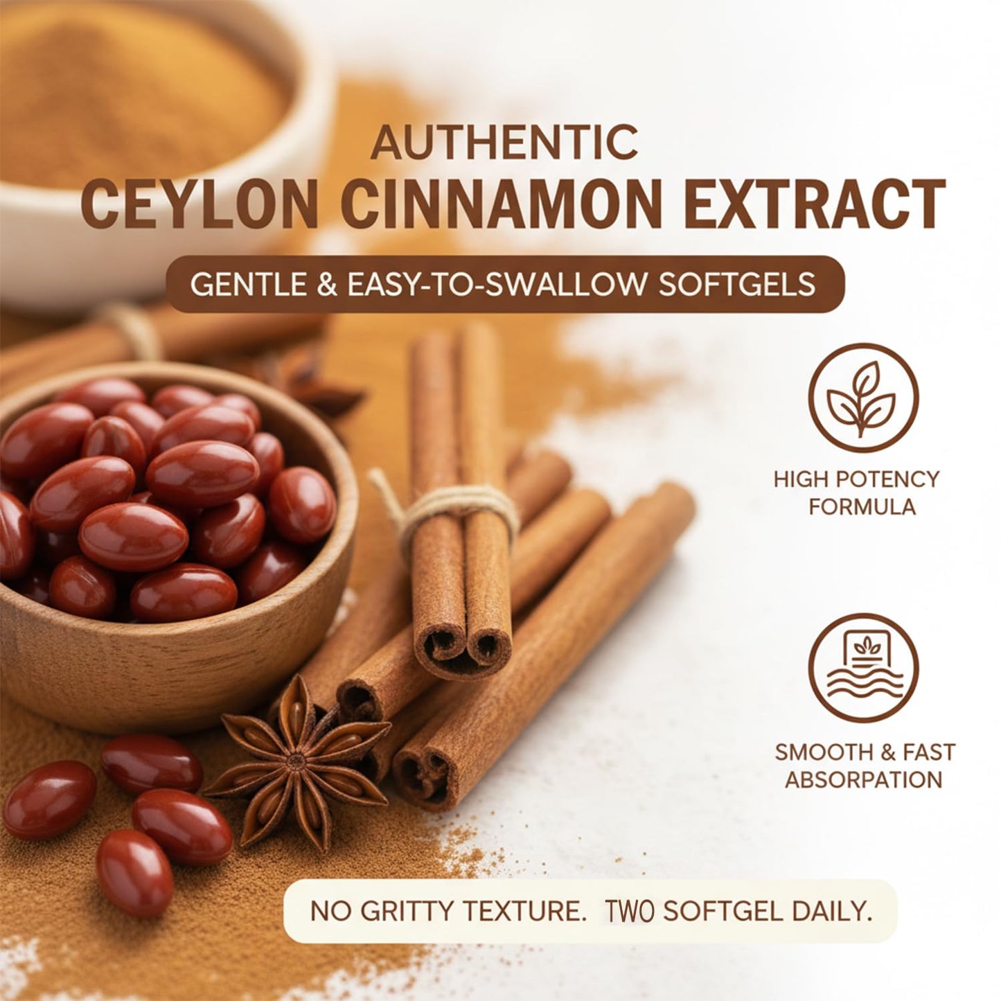 Menjint Metabolae Ceylon Cinnamon Extract Softgels, 300 Count